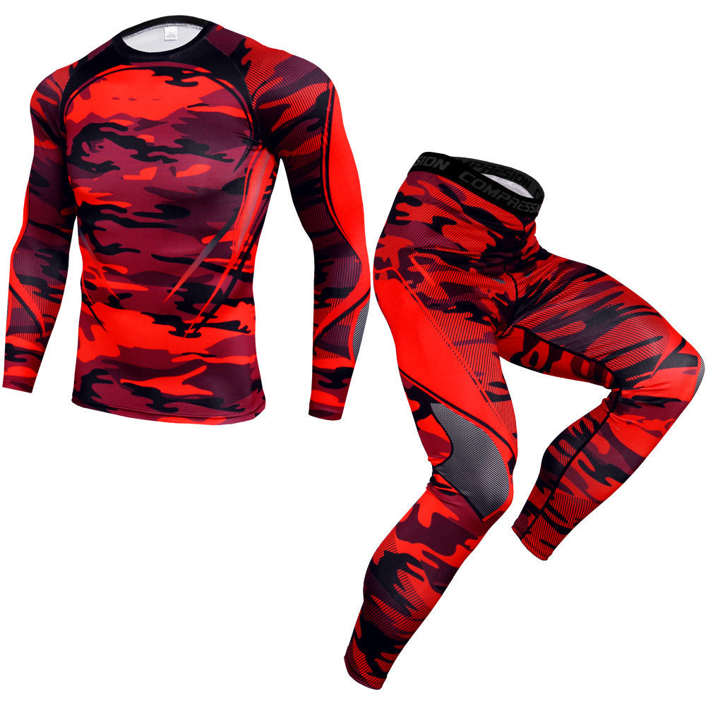Flag Village Outdoor fitness sports suit men's quick-drying pants