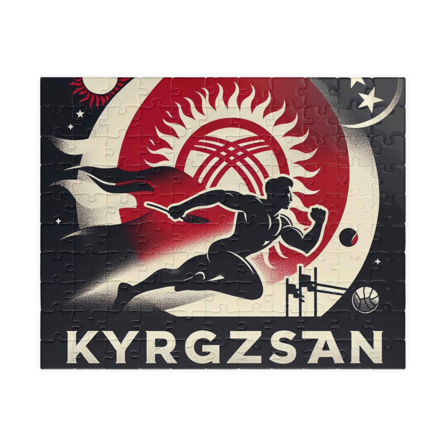 Flag Village Kyrgyzstan Sporting Flag Puzzle (110, 252, 520, 1014-piece) KGZ0005