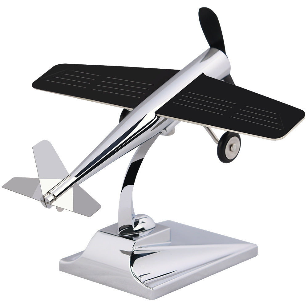Flag Village Solar Rotary Airplane Model Car Ornament