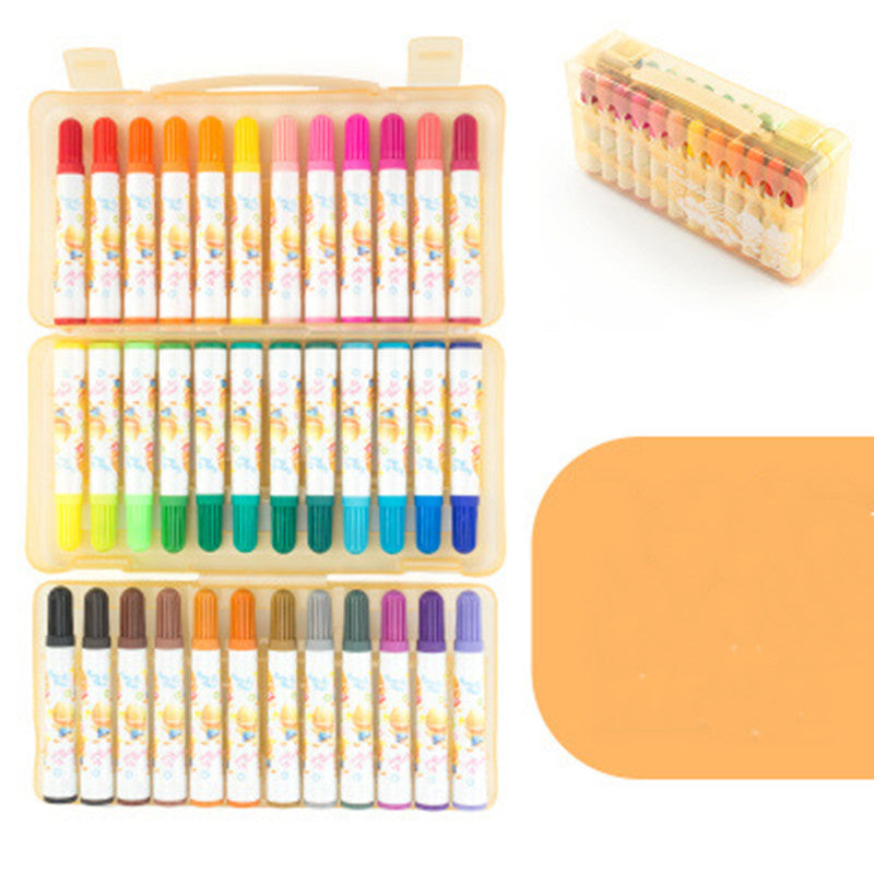 Flag Village Painting Crayons Gift Box Children's Thick Head Set