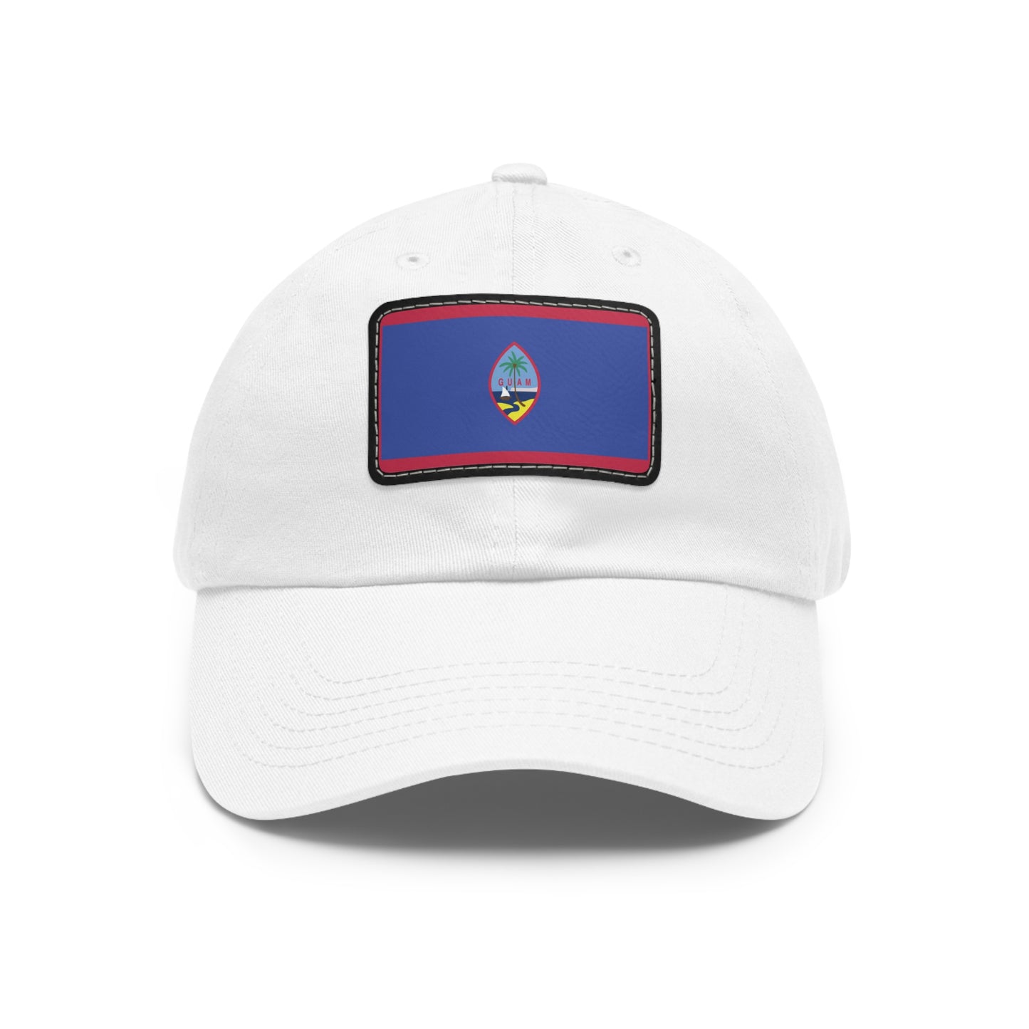 Flag Village Guam Flag Hat Cap with Leather Patch