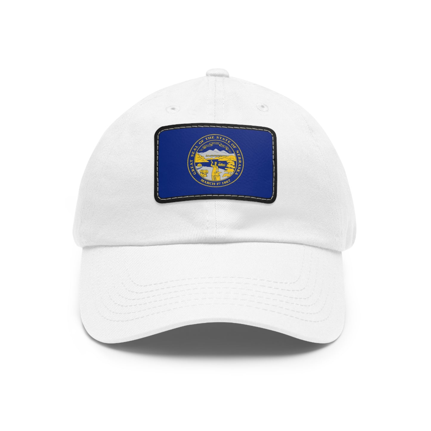 Flag Village USA Nebraska State Flag Hat Cap with Leather Patch