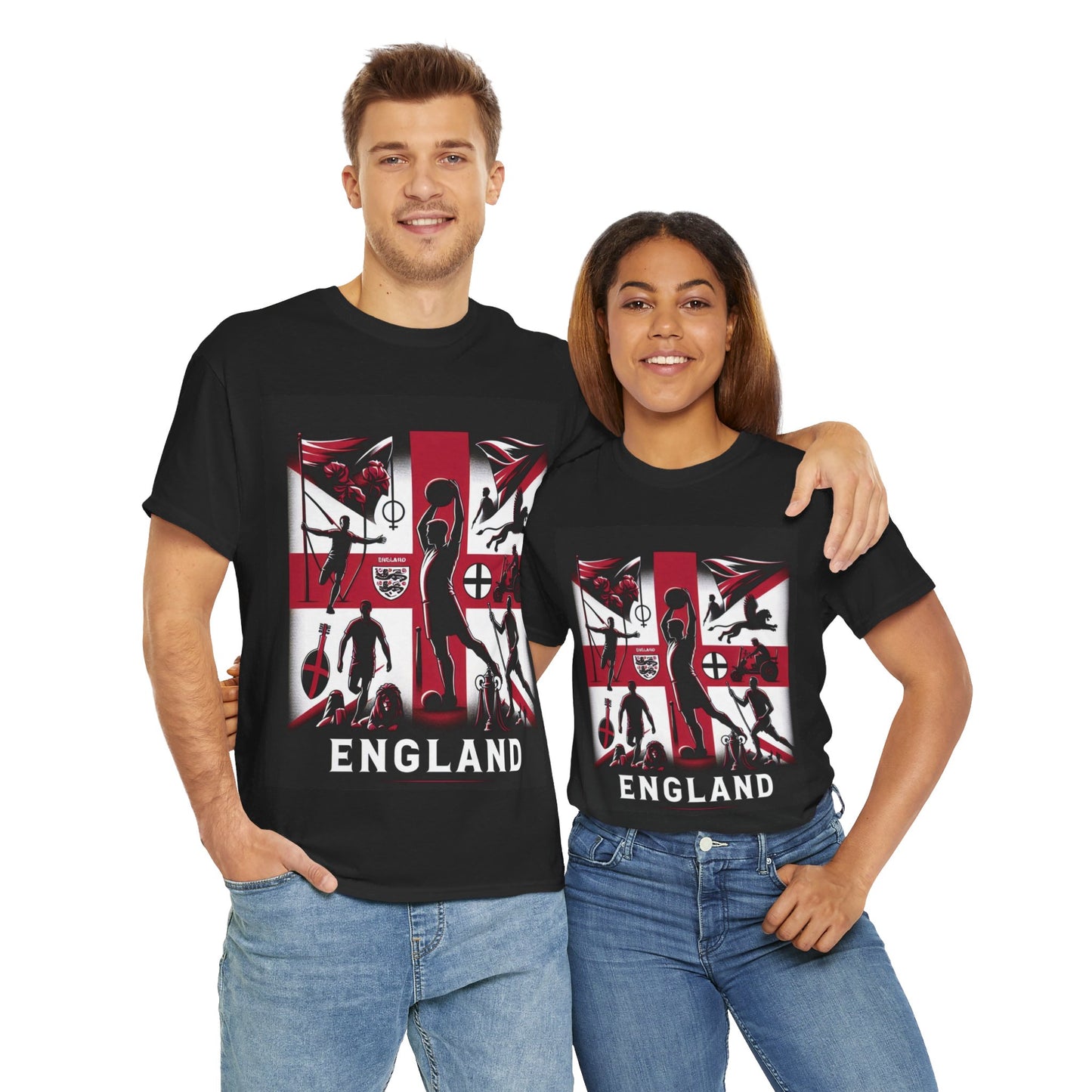 Flag Village England Sporting Flag T-SHIRT Heavy Cotton Tee GBR0005