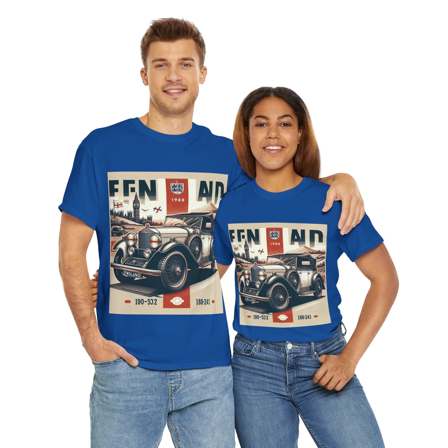 Flag Village UK Vintage Car Flag T-SHIRT Heavy Cotton Tee UK0021