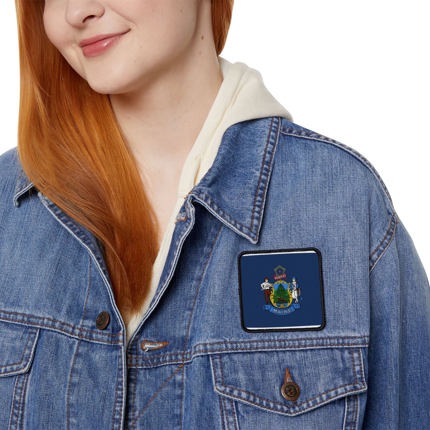 Flag Village Maine State Flag Embroidery Iron-On Patches