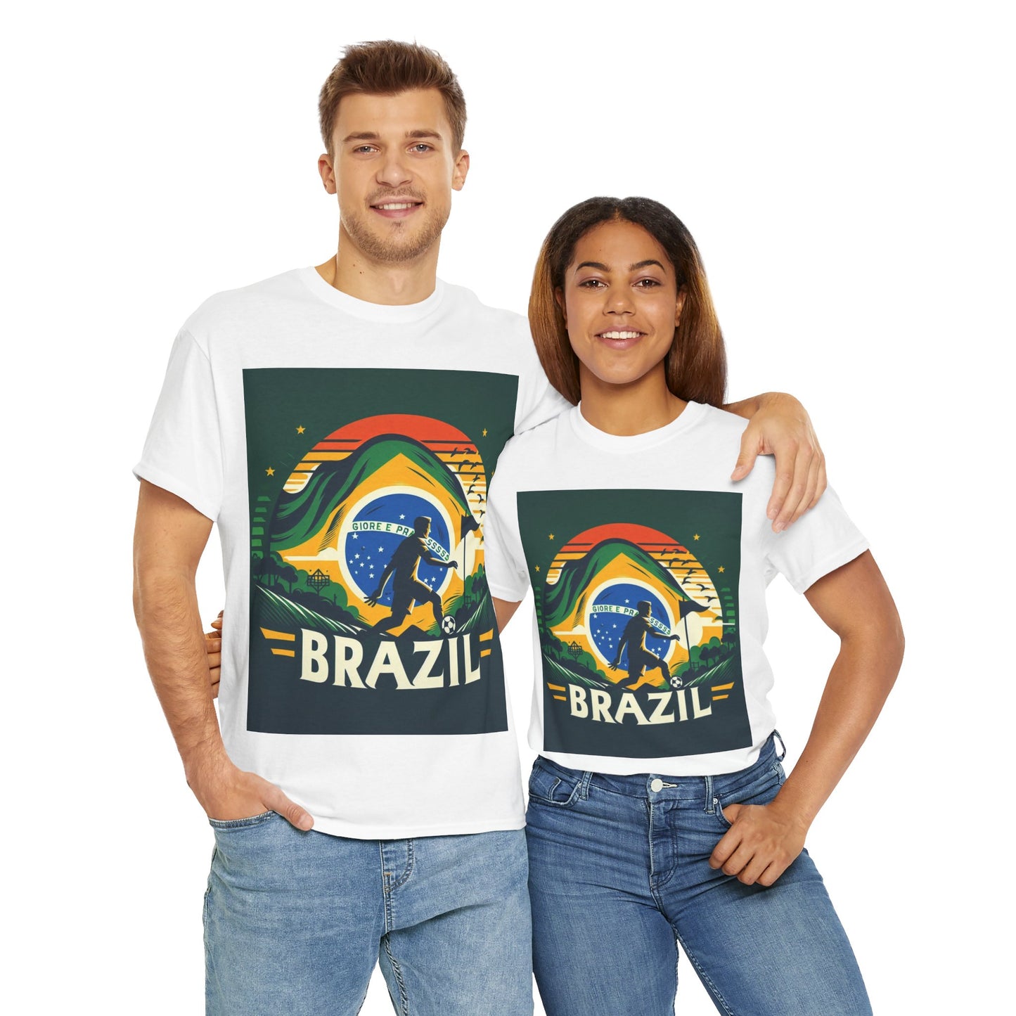 Flag Village Brazil Sporting Flag T-SHIRT Heavy Cotton Tee BRA0013