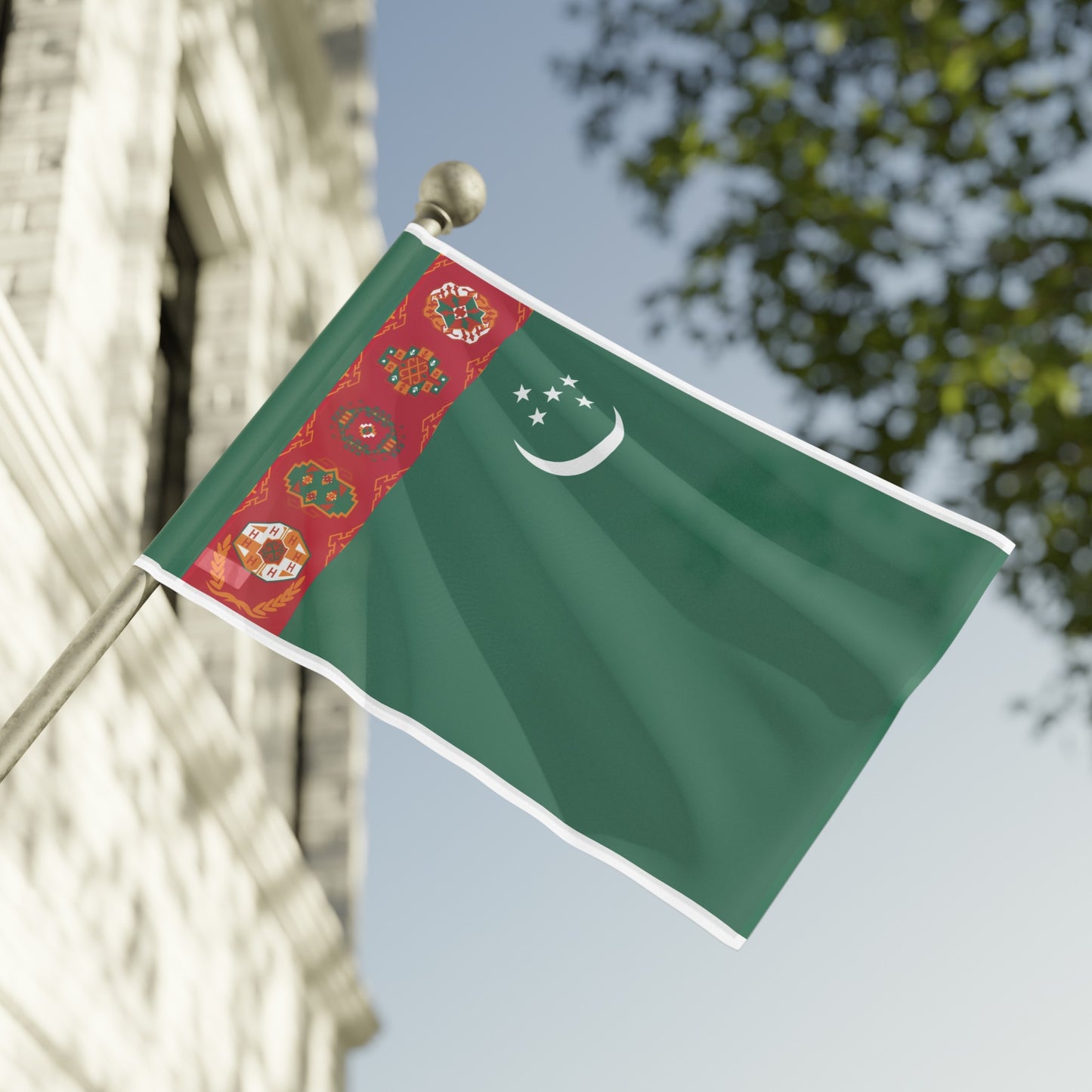 Flag Village Turkmenistan Flag 18" x 12" / 36" x 24" / 60" x 36"