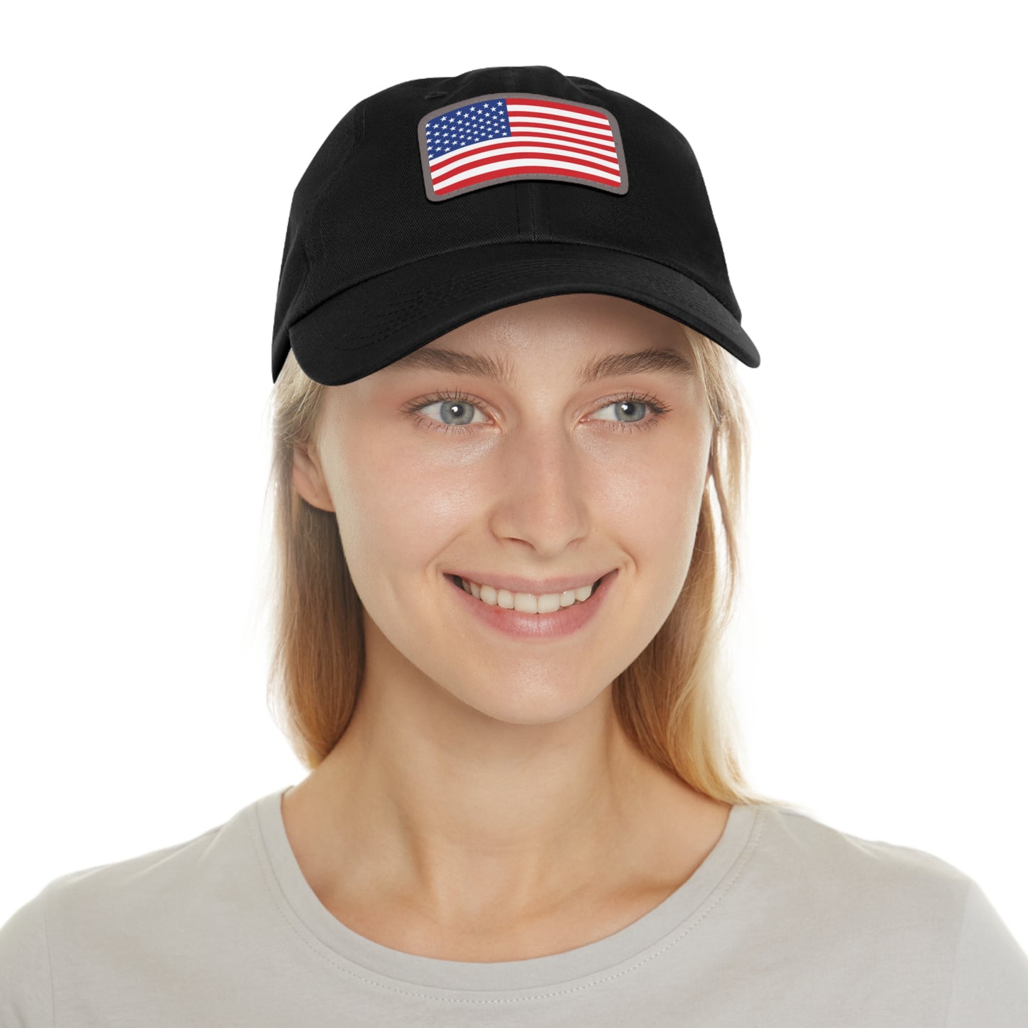 Flag Village United States Flag Hat Cap with Leather Patch