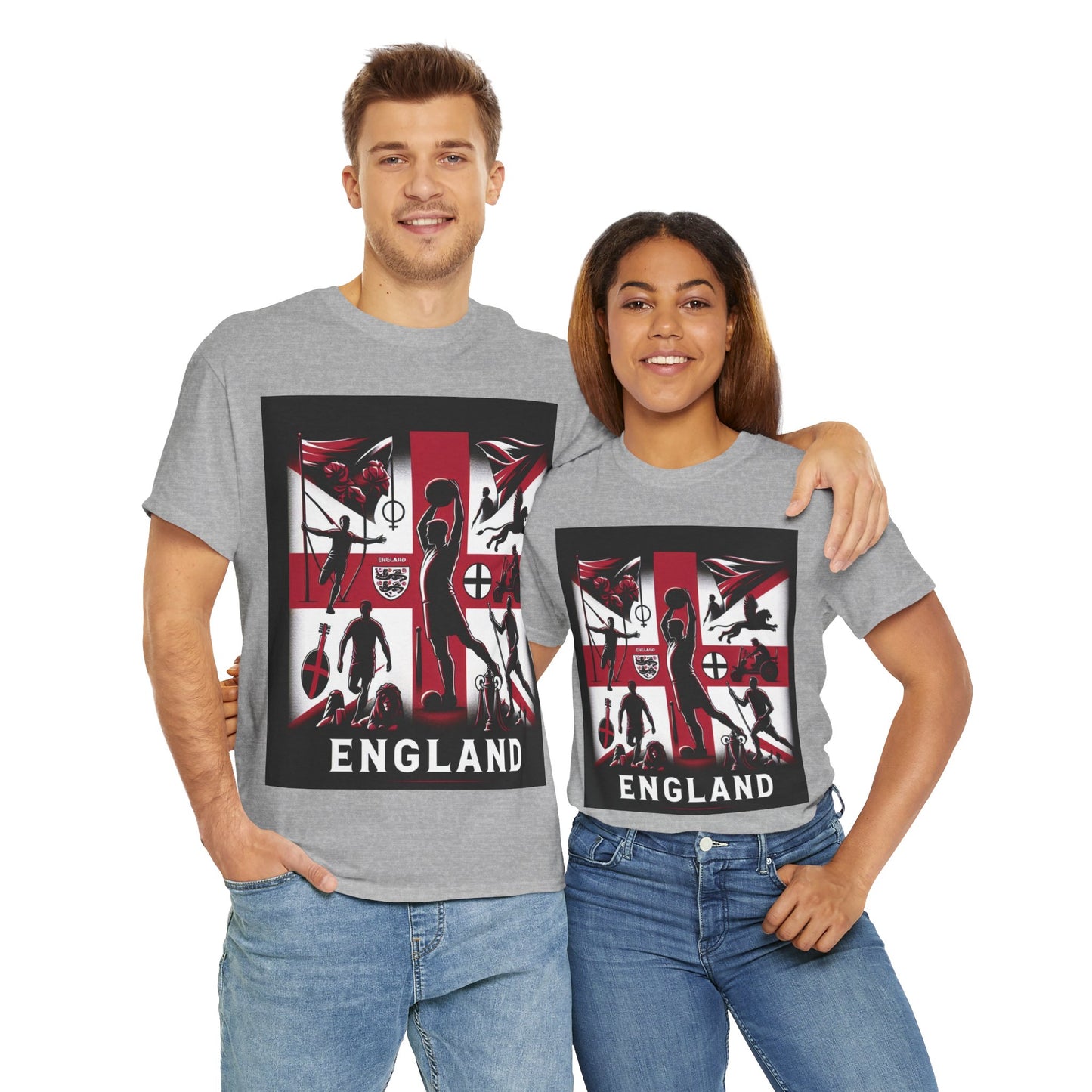 Flag Village England Sporting Flag T-SHIRT Heavy Cotton Tee GBR0005