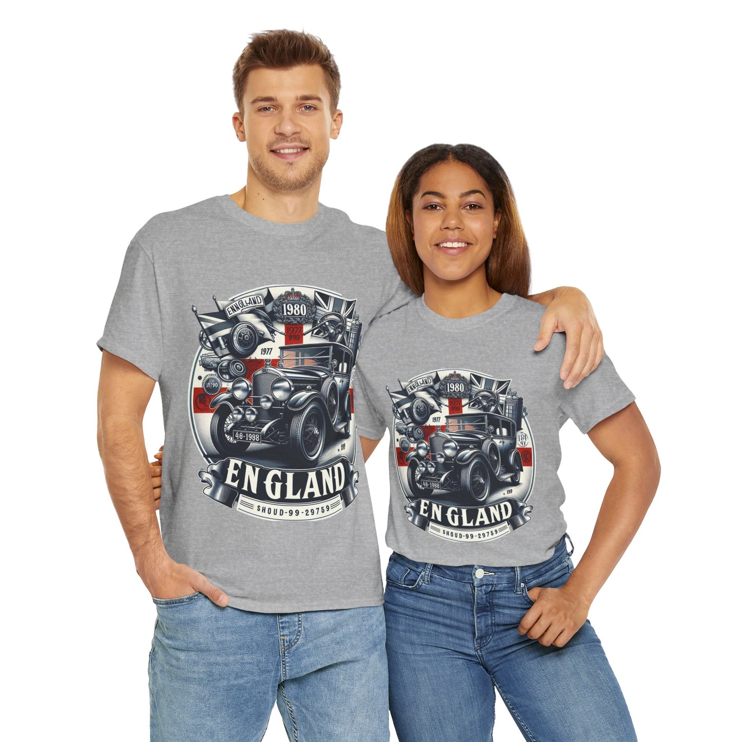 Flag Village UK Vintage Car Flag T-SHIRT Heavy Cotton Tee UK0015