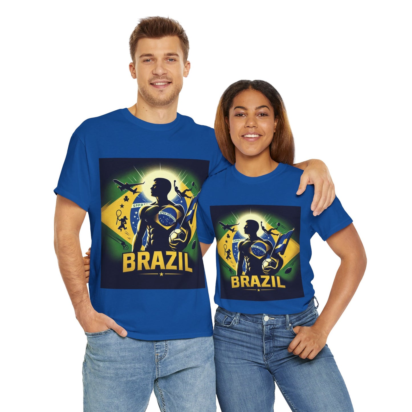 Flag Village Brazil Sporting Flag T-SHIRT Heavy Cotton Tee BRA0012