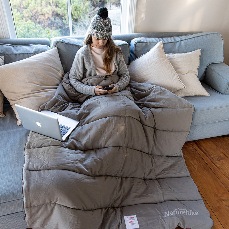 Flag Village Envelope Hooded Cotton Sleeping Bag Can Be Washed And Stitched Double Tent Camping