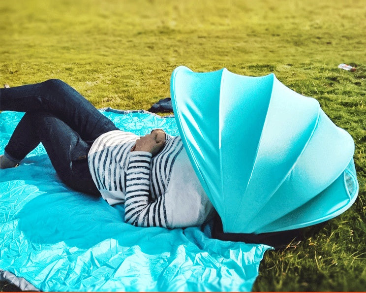 Flag Village Outdoor Sunproof Fold Beach Umbrella