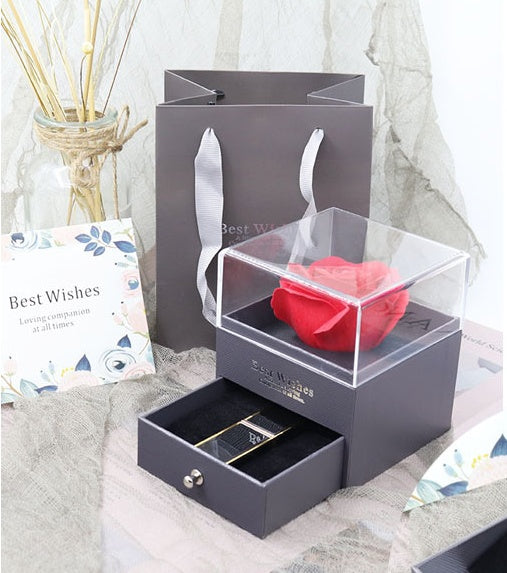 Flag Village Eternal flower gift box Earring Necklace Pendant box couple ring box
