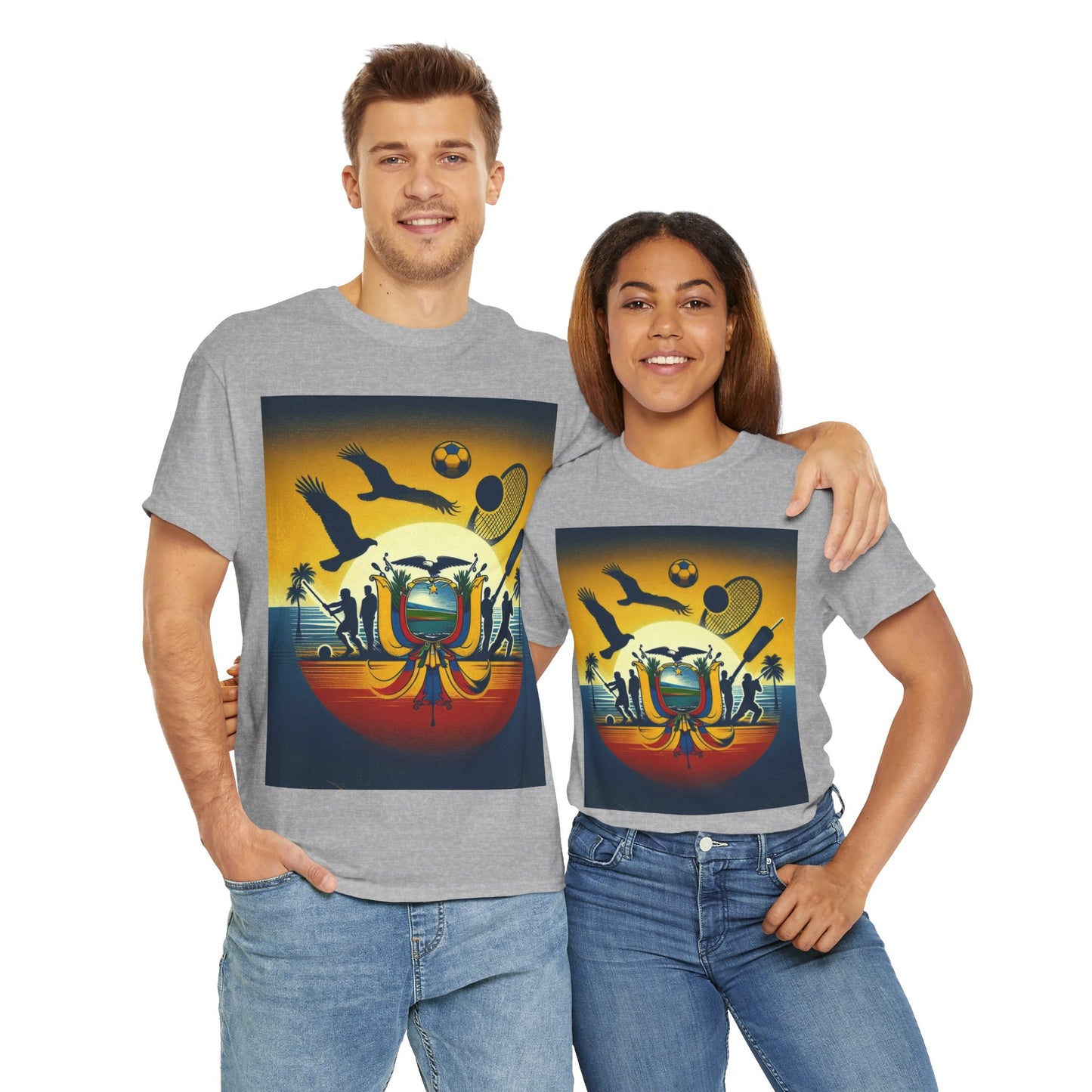 Flag Village Ecuador Sporting Flag T-SHIRT Heavy Cotton Tee ECU0008