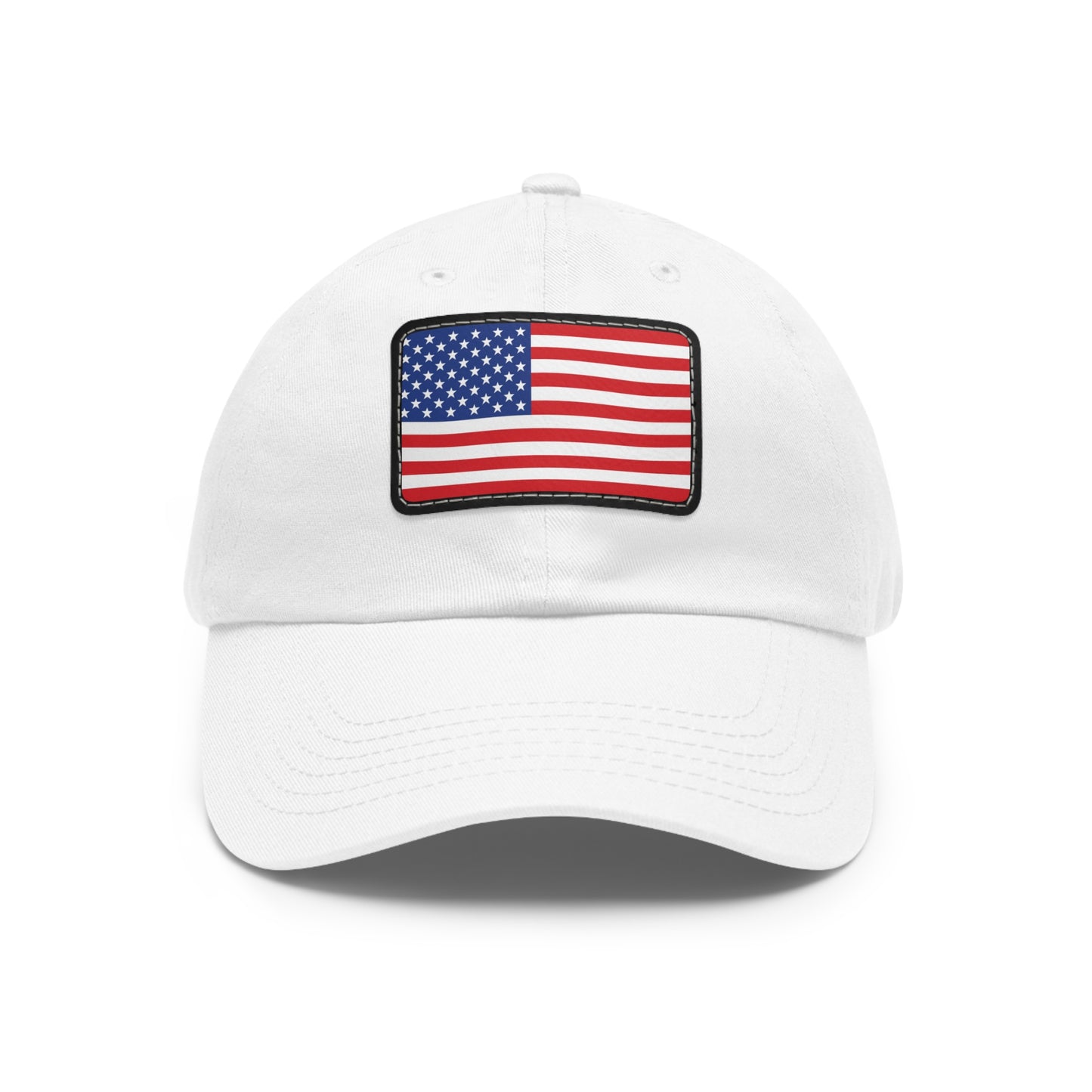 Flag Village United States Flag Hat Cap with Leather Patch