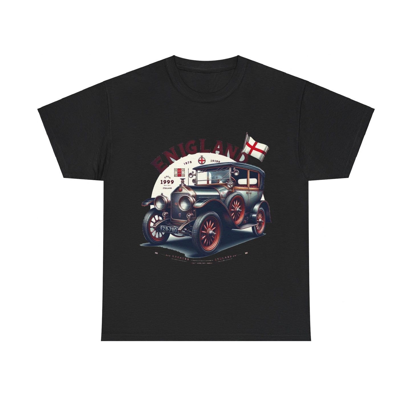 Flag Village UK Vintage Car Flag T-SHIRT Heavy Cotton Tee UK0020