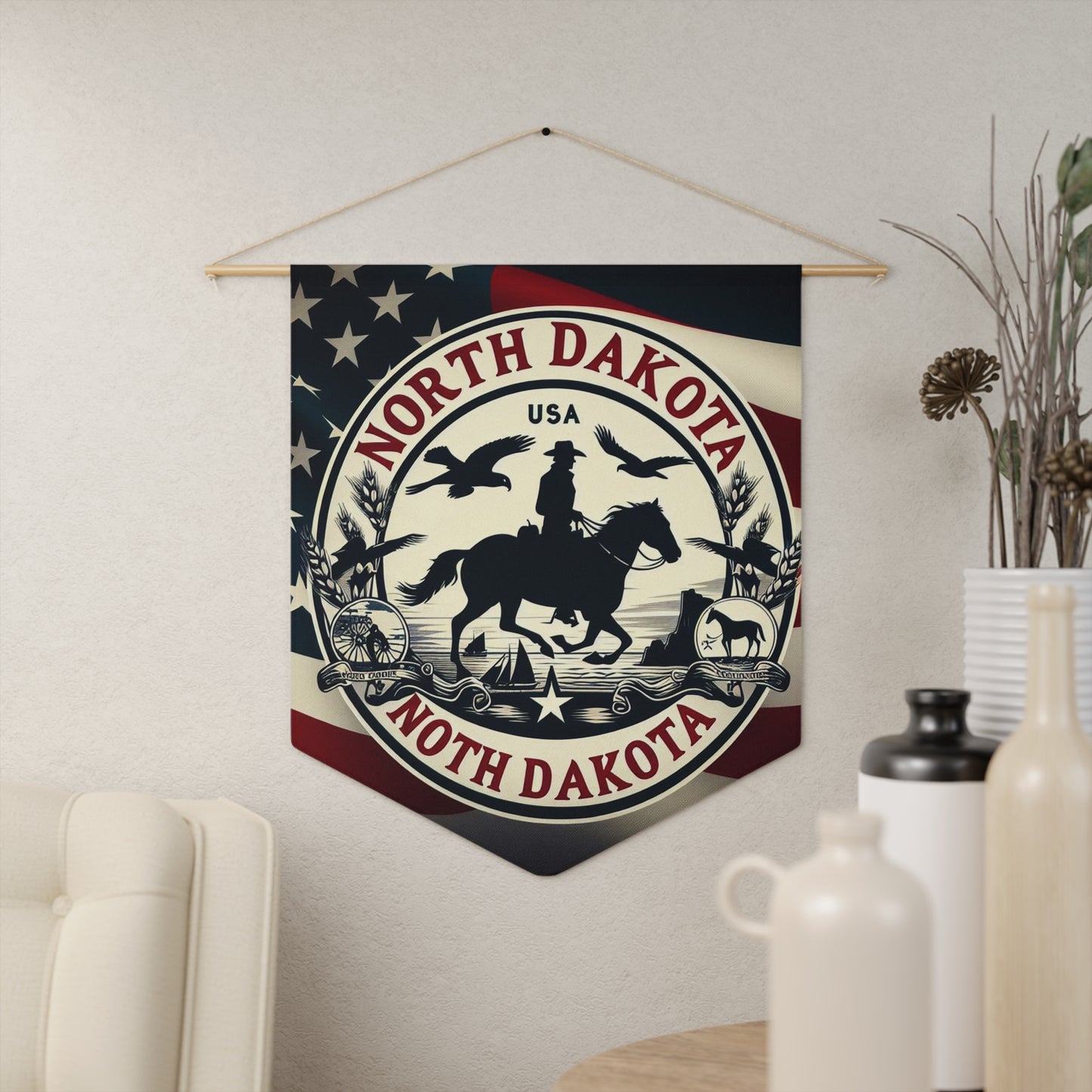 Flag Village North Dakota State Flag Pennant Sporting Home Wall decoration ND0001