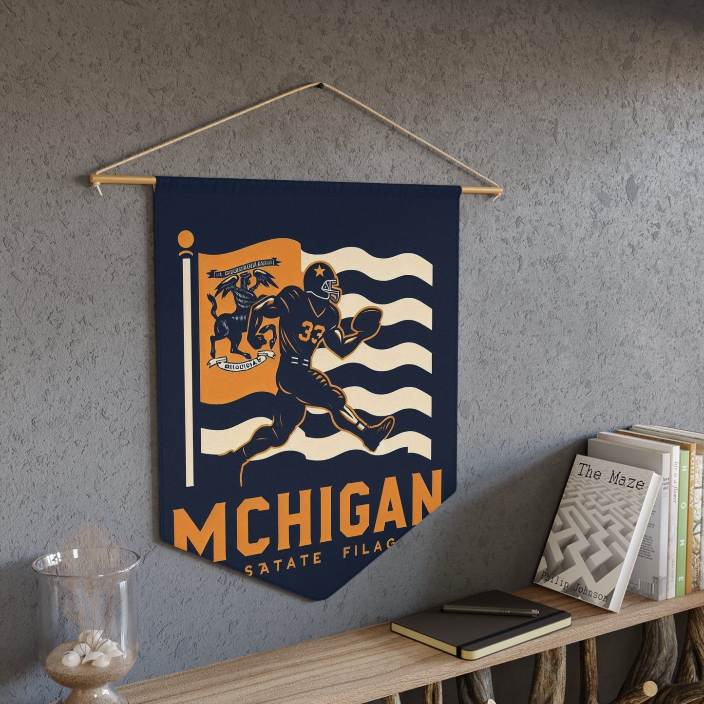 Flag Village Michigan State Flag Pennant Sporting Home Wall decoration MI0002