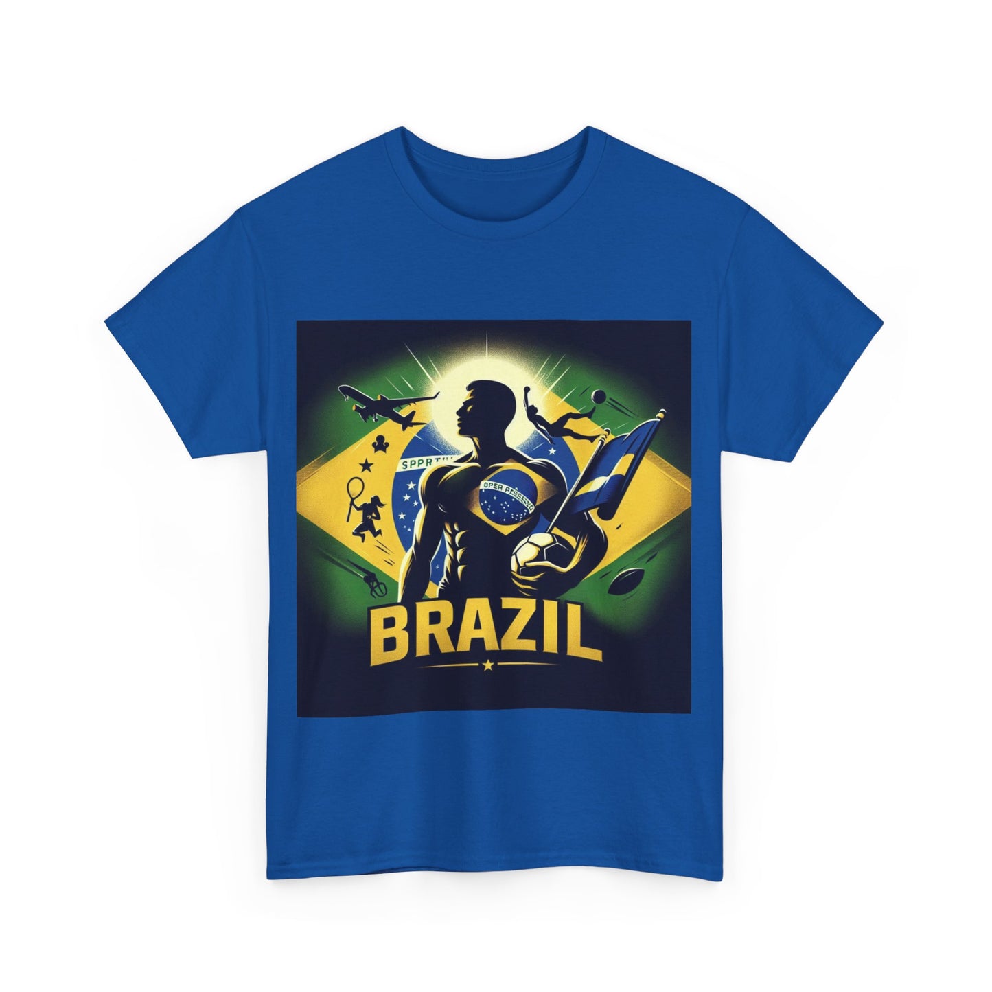 Flag Village Brazil Sporting Flag T-SHIRT Heavy Cotton Tee BRA0012
