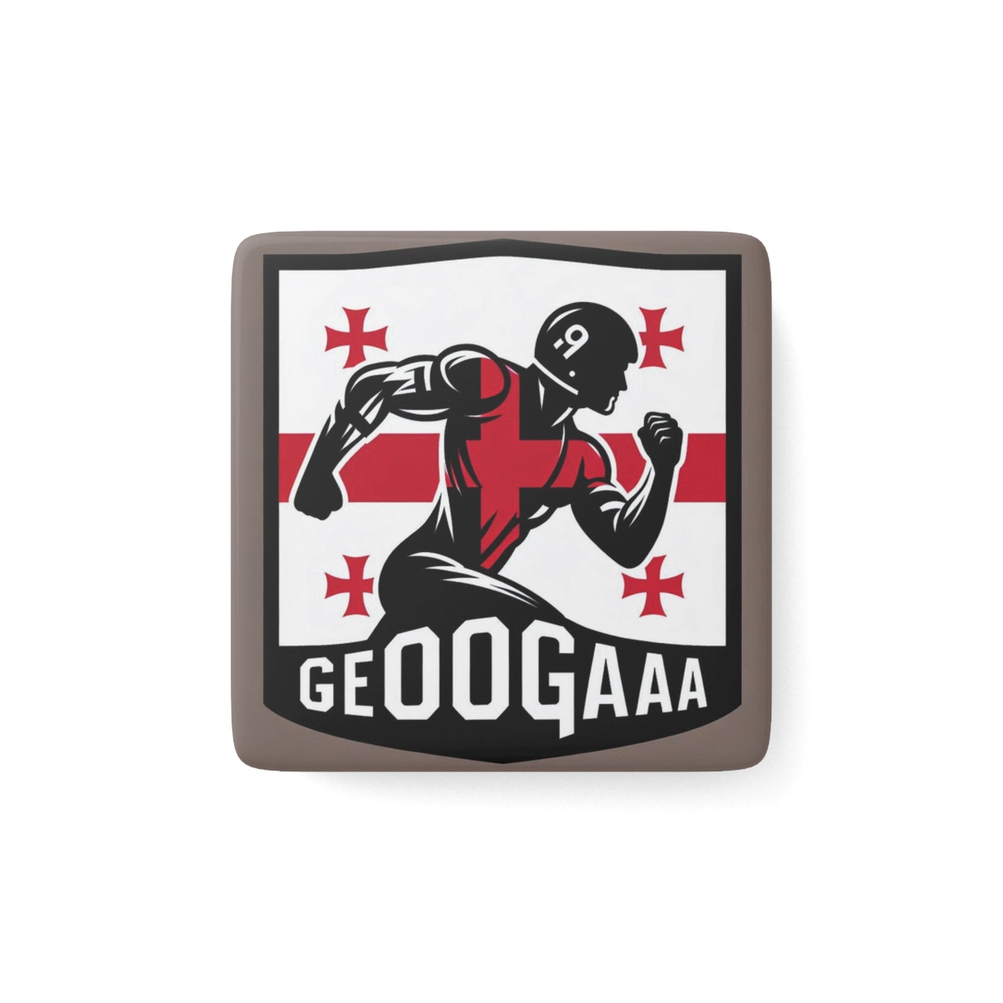 Flag Village Georgia Flag Sporting Porcelain Magnet, Square GEO0005