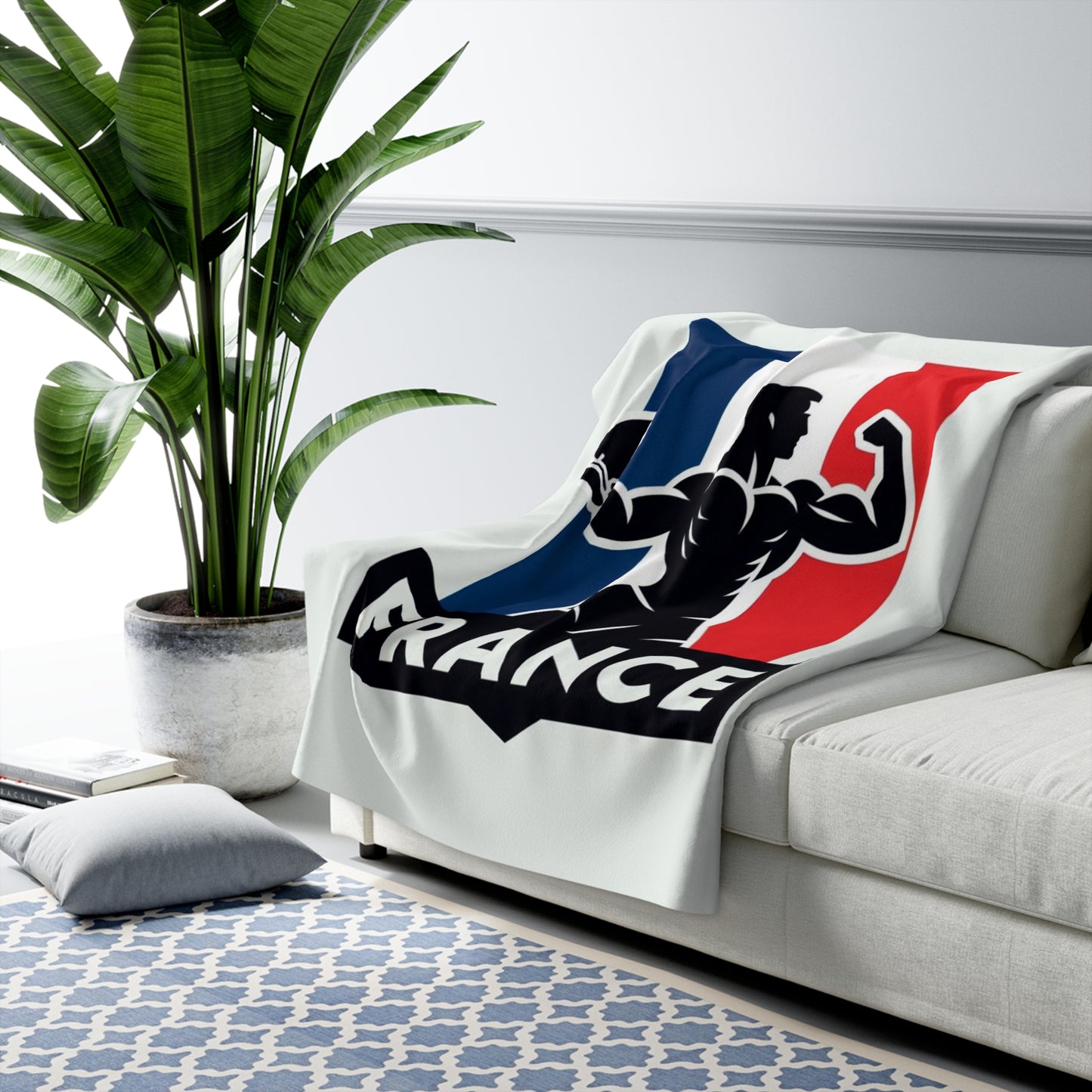 Flag Village France Sporting Flag Sherpa Fleece Blanket FRA0012