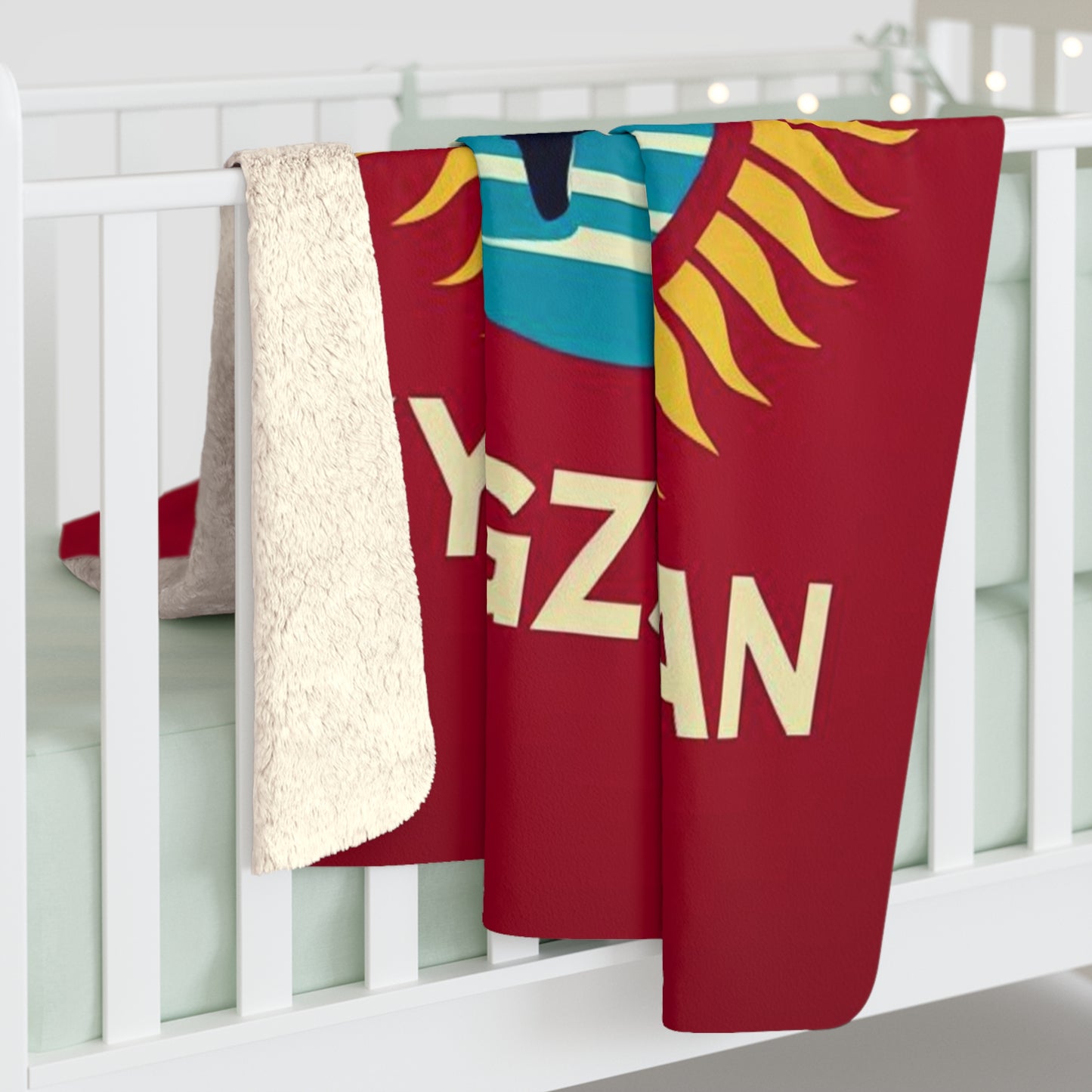 Flag Village Kyrgyzstan Sporting Flag Sherpa Fleece Blanket KGZ0001