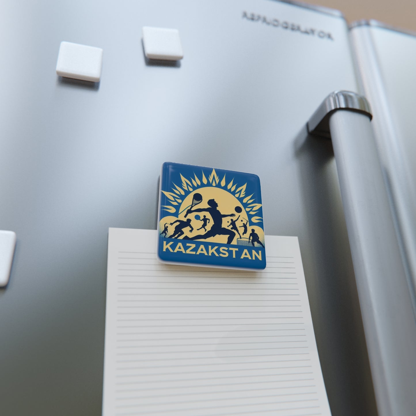 Flag Village Kazakhstan Flag Sporting Porcelain Magnet, Square KAZ0005