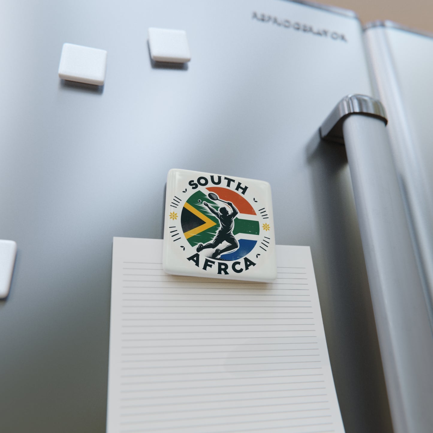 Flag Village South Africa Flag Sporting Porcelain Magnet, Square ZAF0006