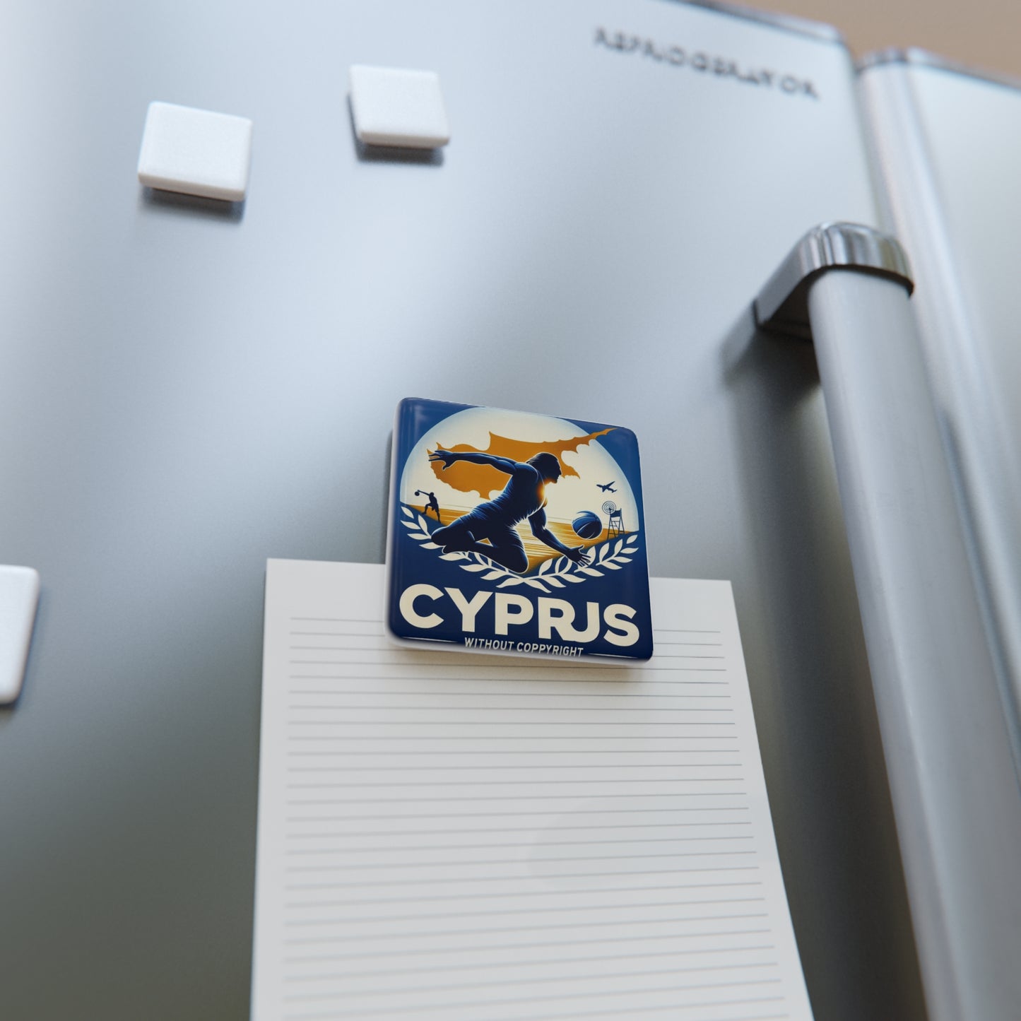 Flag Village Cyprus Flag Sporting Porcelain Magnet, Square CYP0006