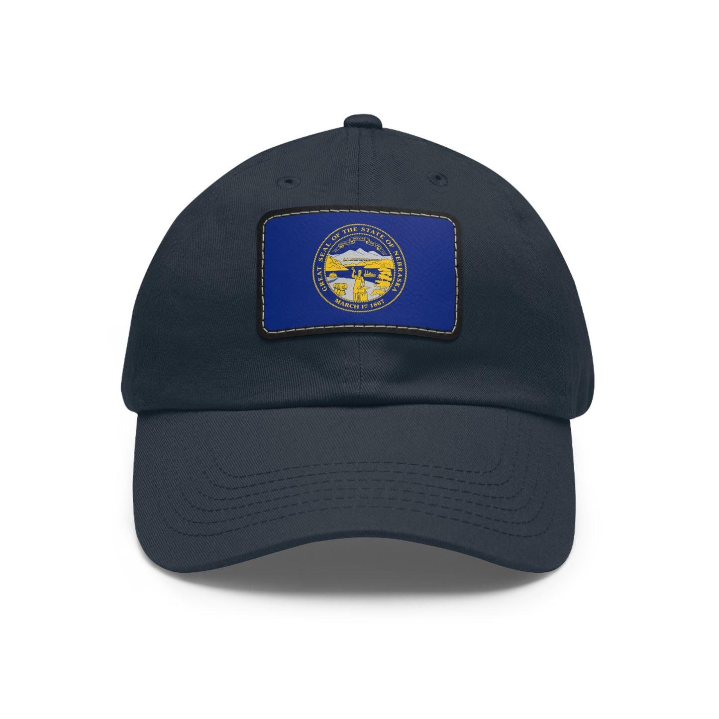 Flag Village USA Nebraska State Flag Hat Cap with Leather Patch