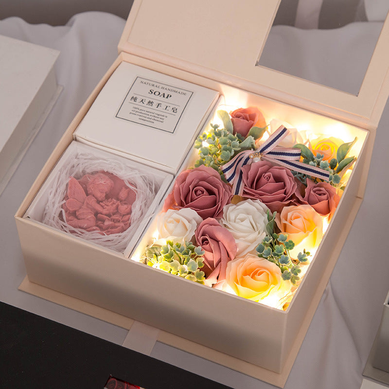 Flag Village Creative Valentine's Day Gift Soap Rose Flower Gift Box