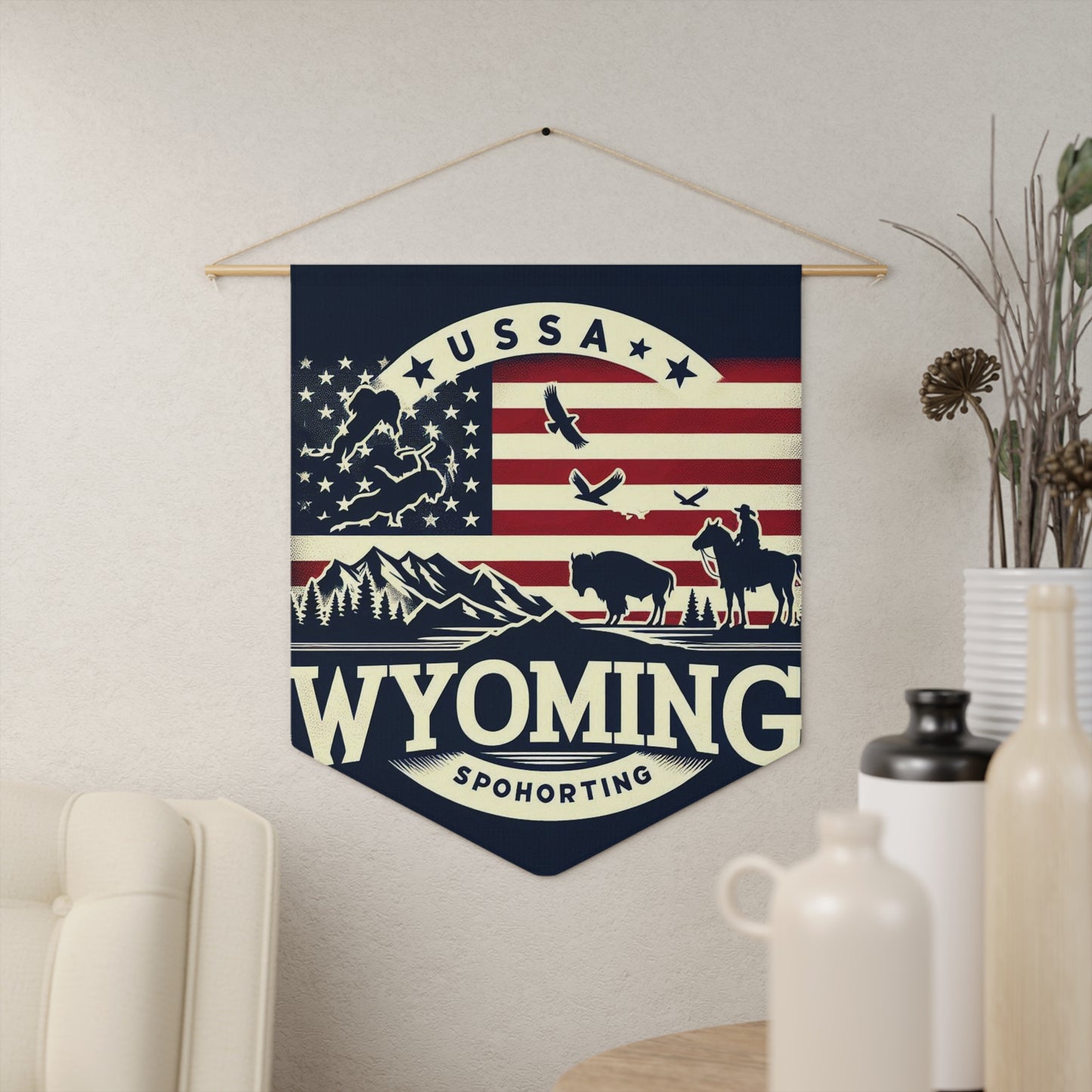 Flag Village Wyoming State Flag Pennant Sporting Home Wall decoration WY0001