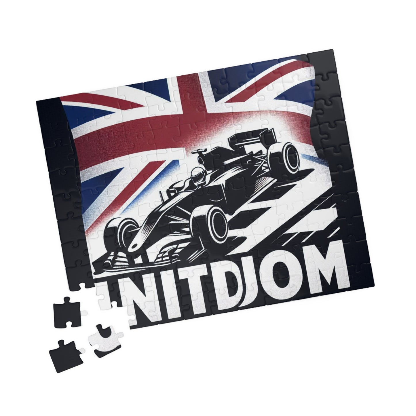 Flag Village United Kingdom Racing Car Sporting Flag Puzzle (110, 252, 520, 1014-piece) UK0004