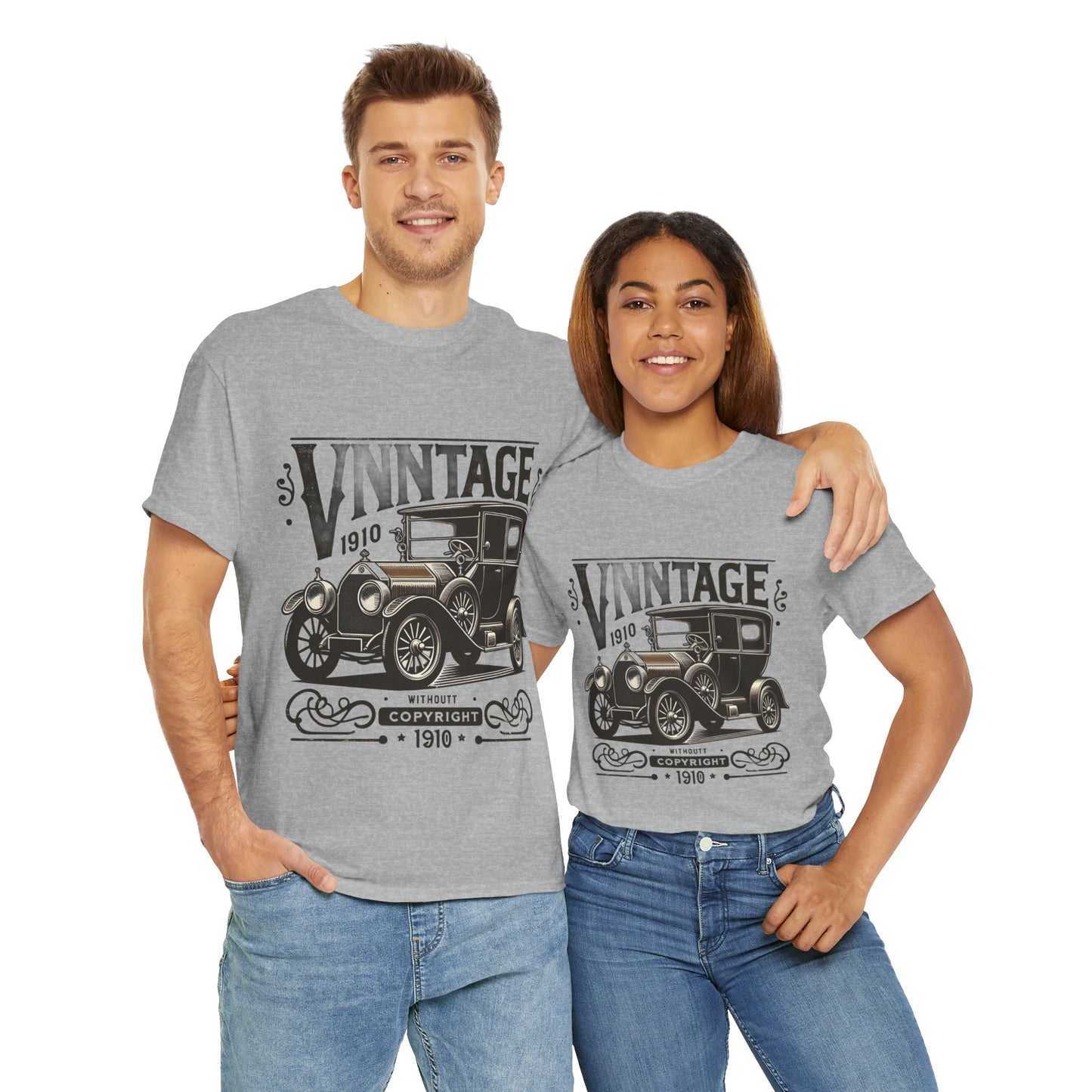 Flag Village USA Vintage Car Flag T-SHIRT Heavy Cotton Tee USA0005
