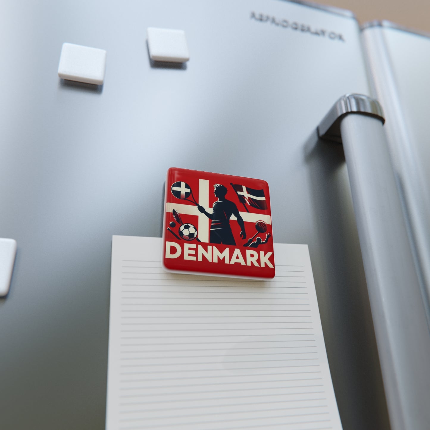 Flag Village Denmark Flag Sporting Porcelain Magnet, Square DNK0005