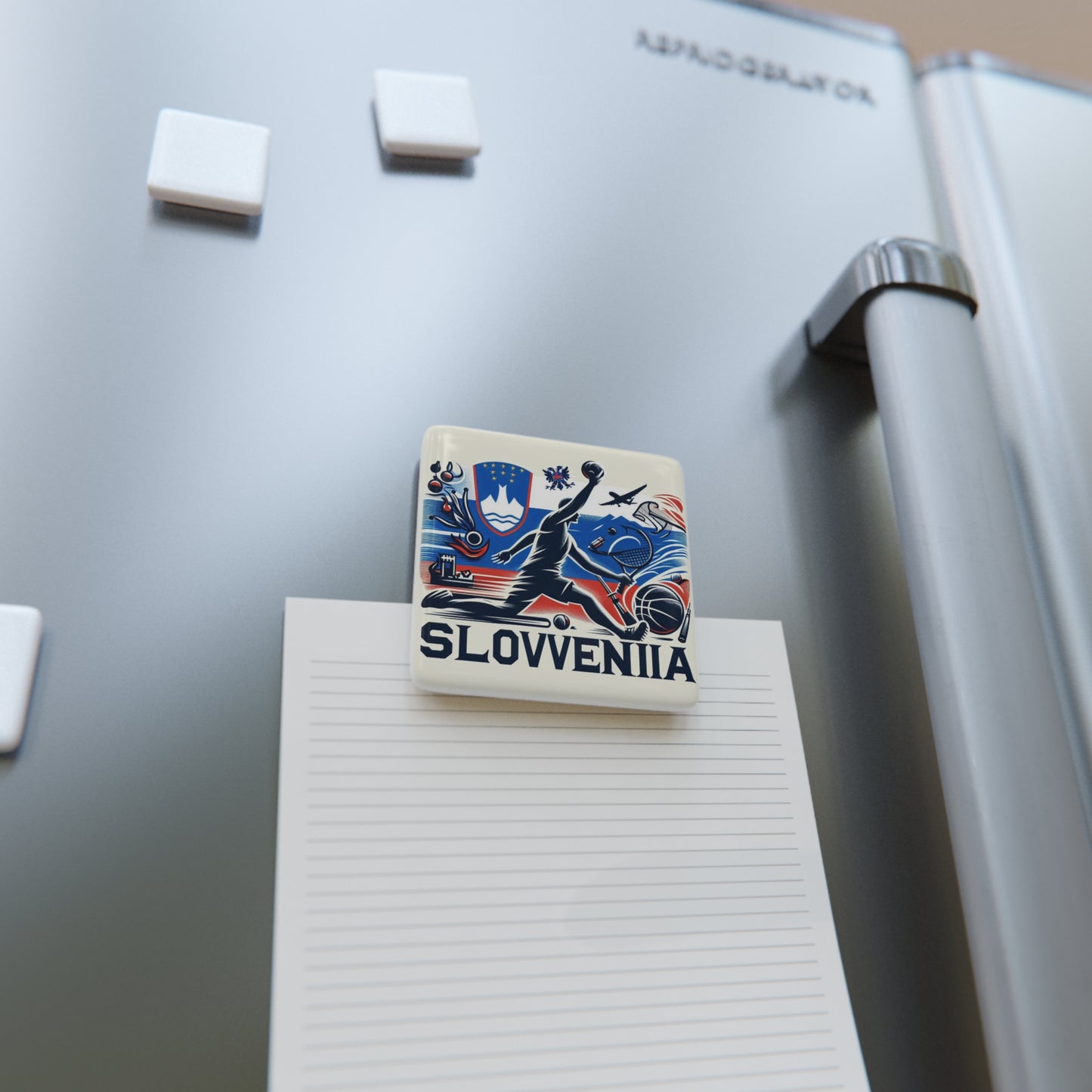 Flag Village Slovenia Flag Sporting Porcelain Magnet, Square SVN0005