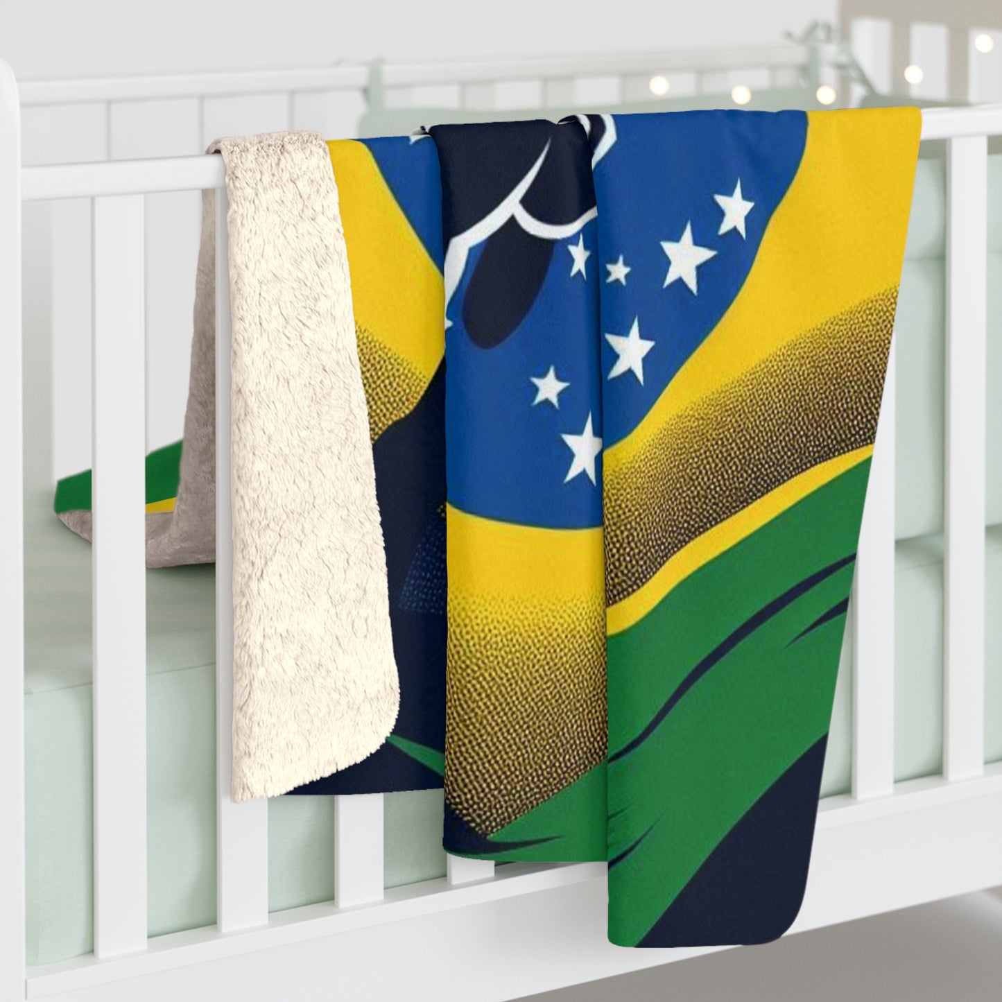 Flag Village BRAZIL Sporting Flag Sherpa Fleece Blanket BRA0014