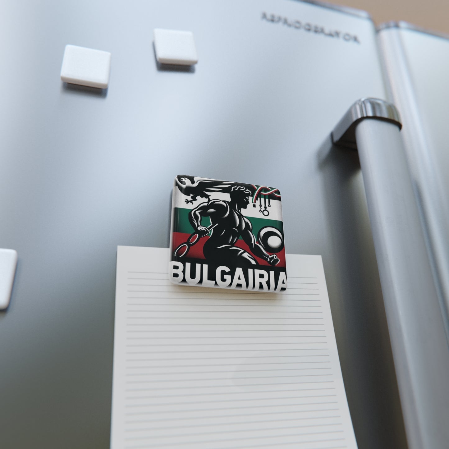 Flag Village Bulgaria Flag Sporting Porcelain Magnet, Square BGR0005