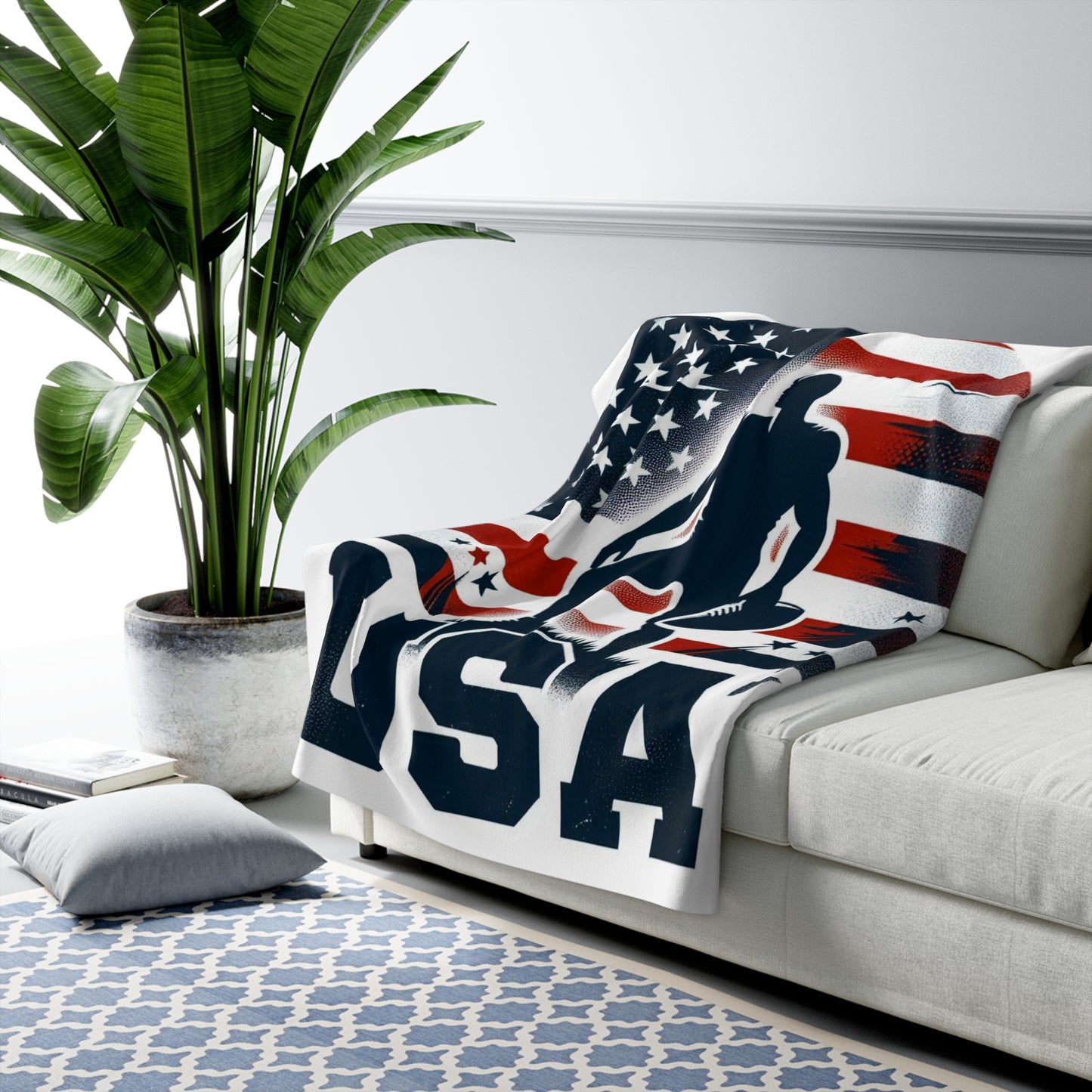 Flag Village United Stetes Sporting Flag Sherpa Fleece Blanket USA0016