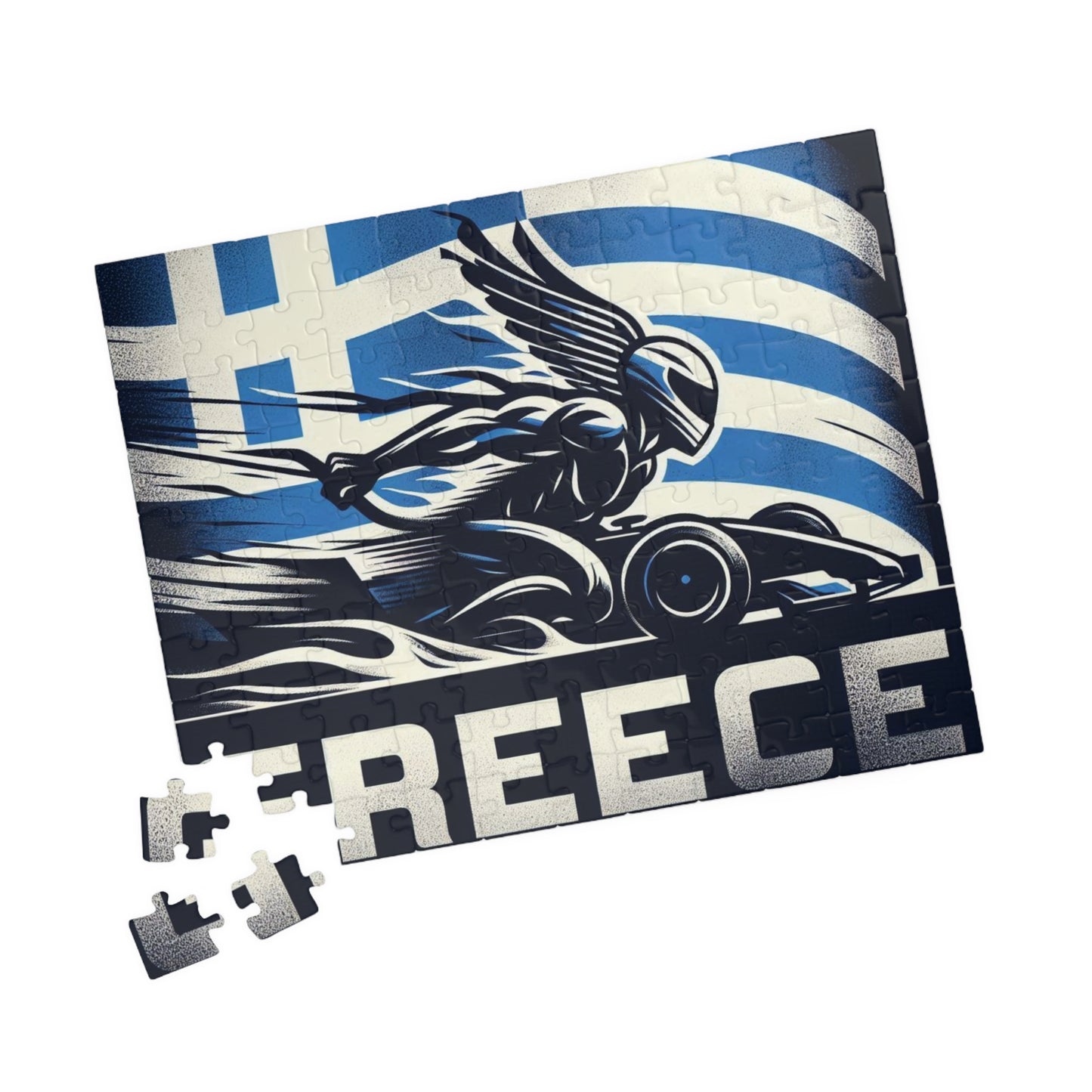 Flag Village Greece Racing Car Sporting Flag Puzzle (110, 252, 520, 1014-piece) GRC0011