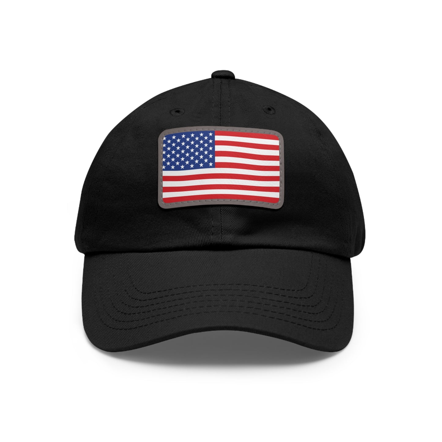 Flag Village United States Flag Hat Cap with Leather Patch