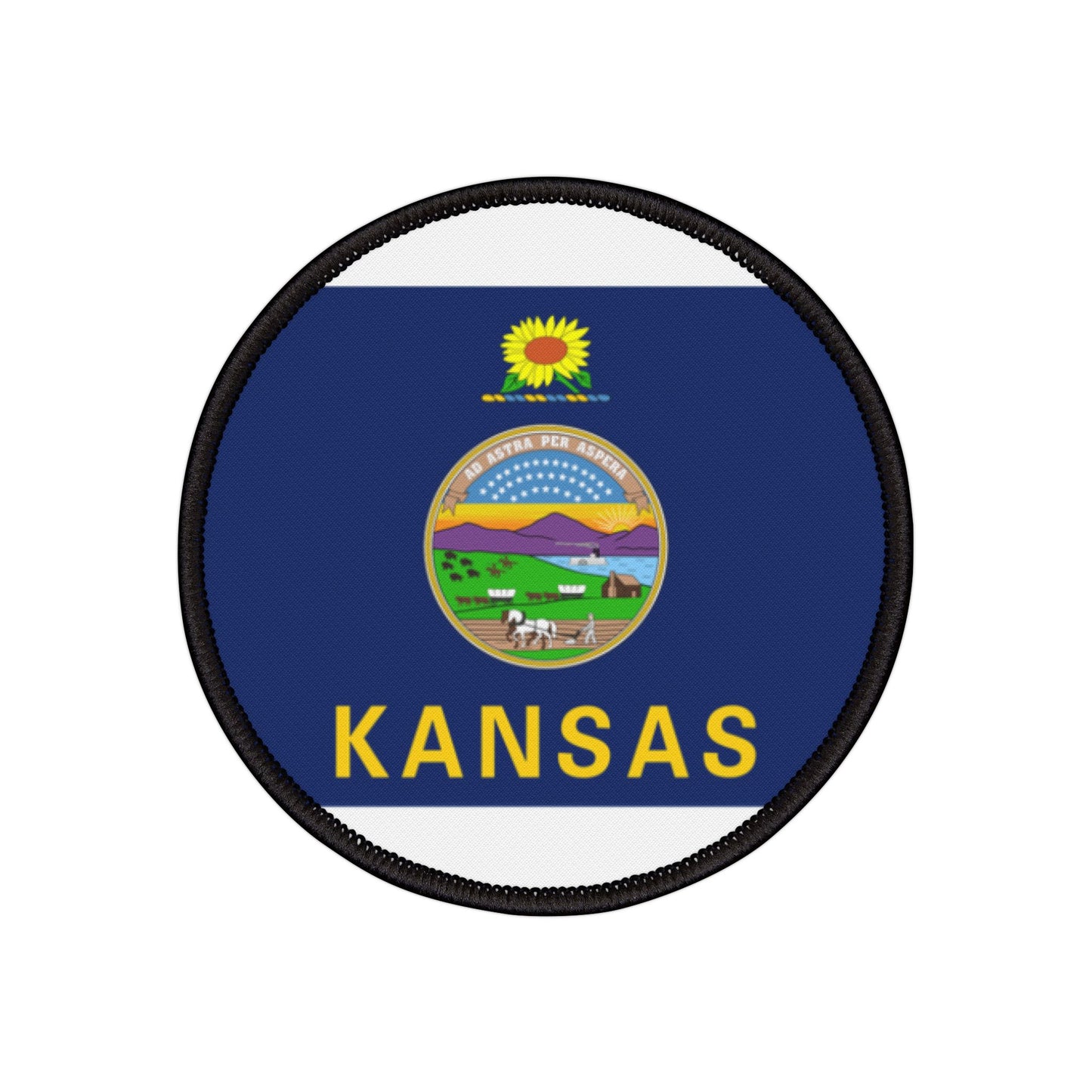 Flag Village Kansas State Flag Embroidery Iron-On Patches