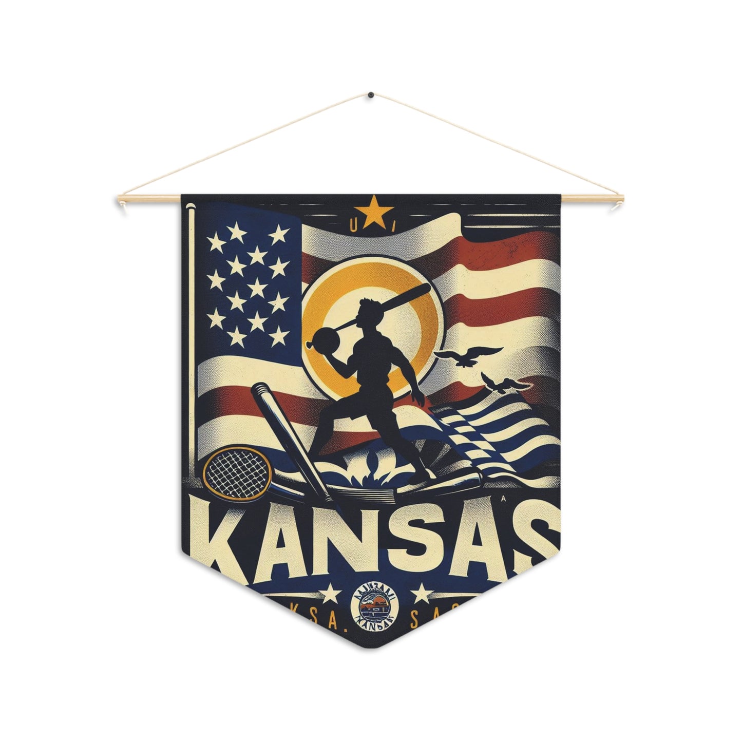 Flag Village Kansas State Flag Pennant Sporting Home Wall decoration KS0002