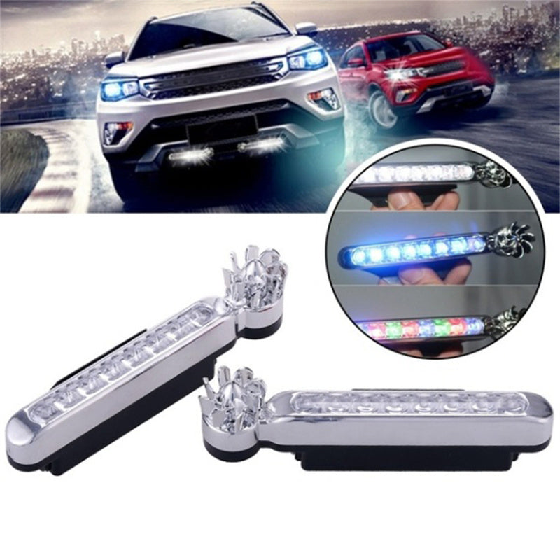 Flag Village Auto Tools 2Pcs No Need External Power Supply Wind Energy Day Light LED Car DRL Led Daytime Running Light Lamp Strip RGB Motorcycle Stying