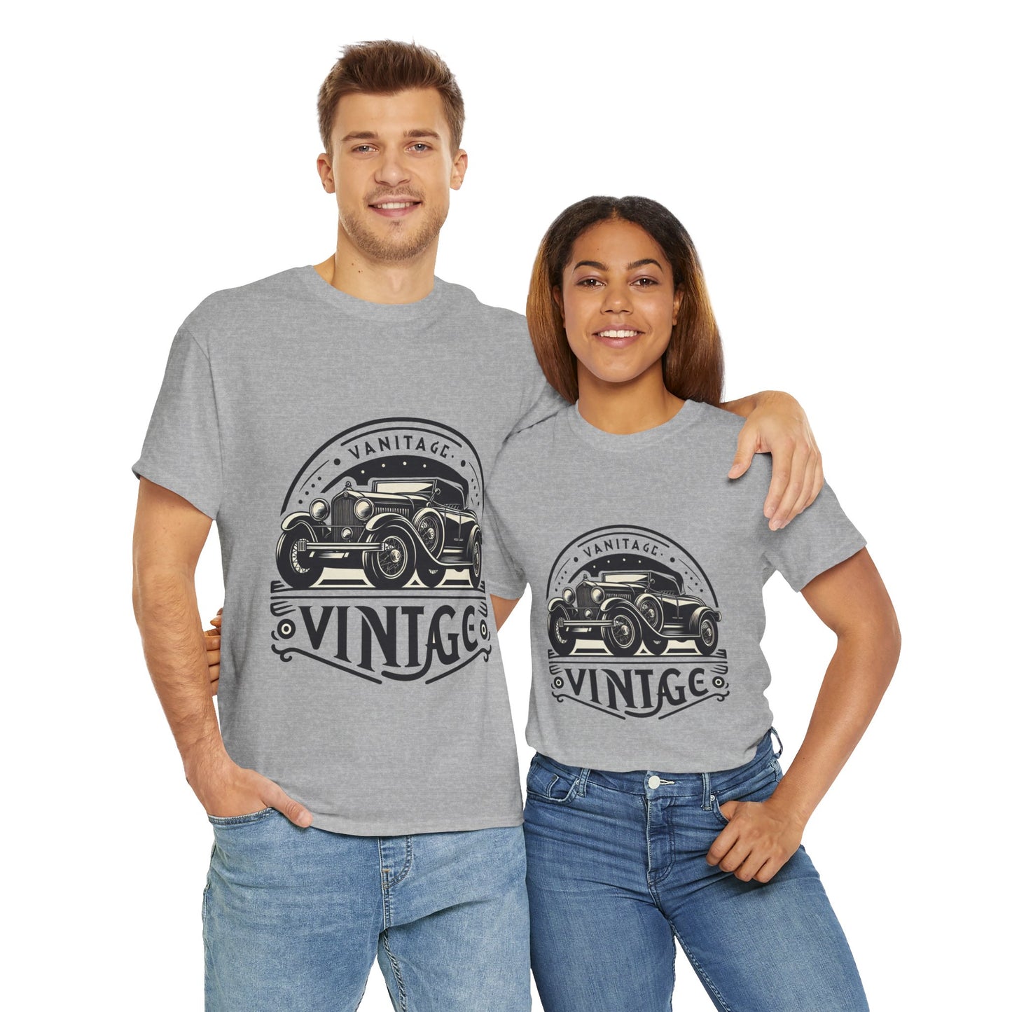 Flag Village USA Vintage Car Flag T-SHIRT Heavy Cotton Tee USA0007