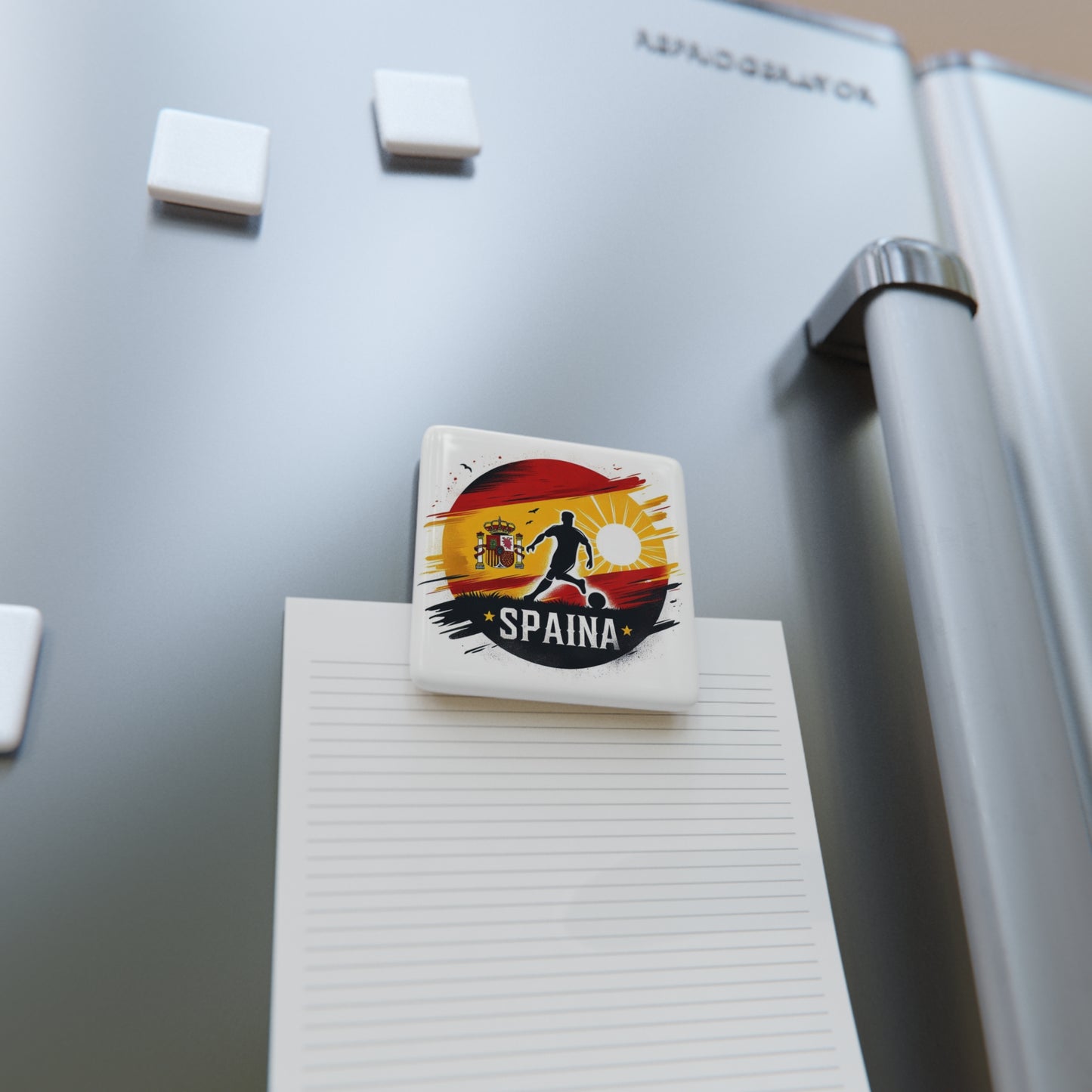Flag Village Spain Flag Sporting Porcelain Magnet, Square ESP0006
