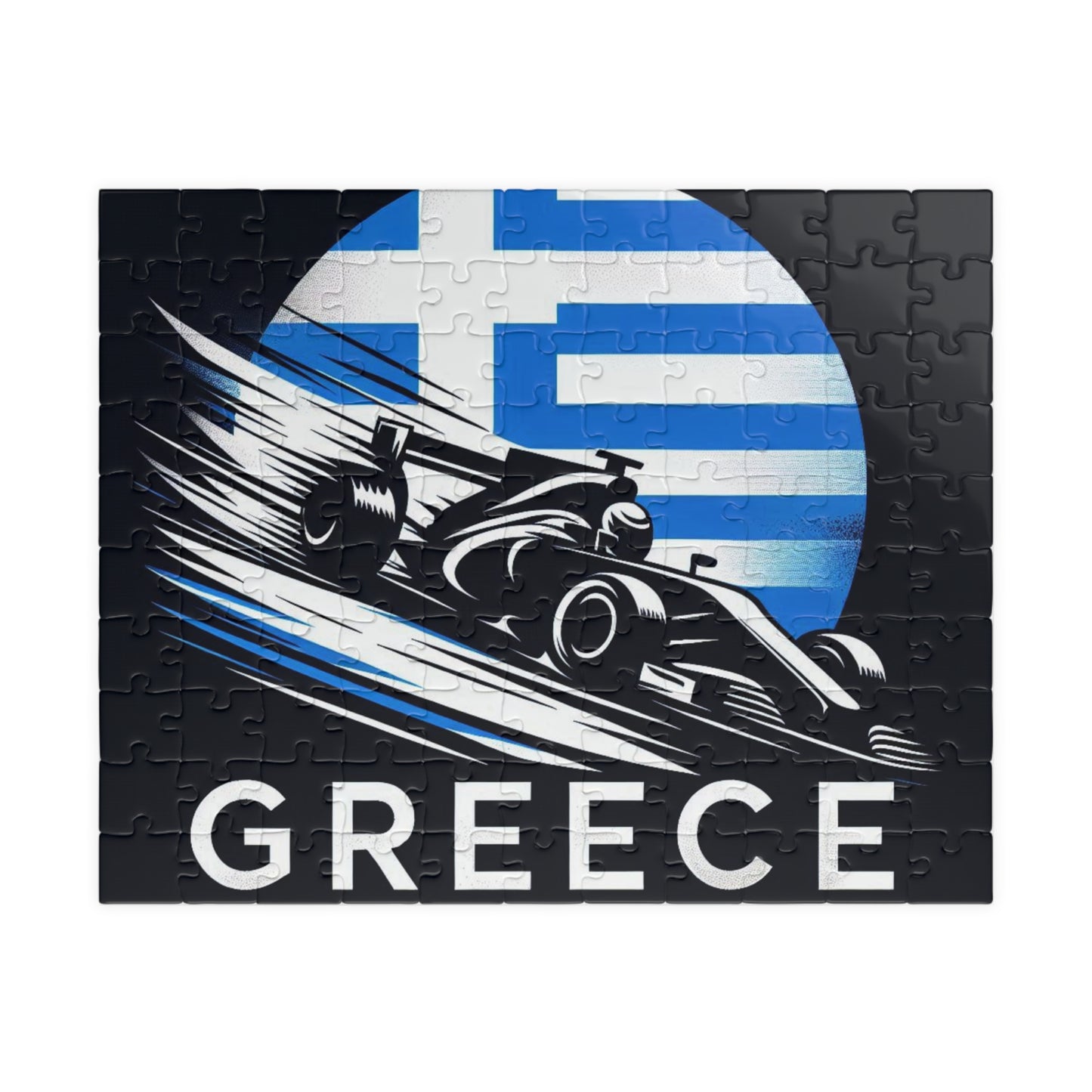Flag Village Greece Racing Car Sporting Flag Puzzle (110, 252, 520, 1014-piece) GRC0010