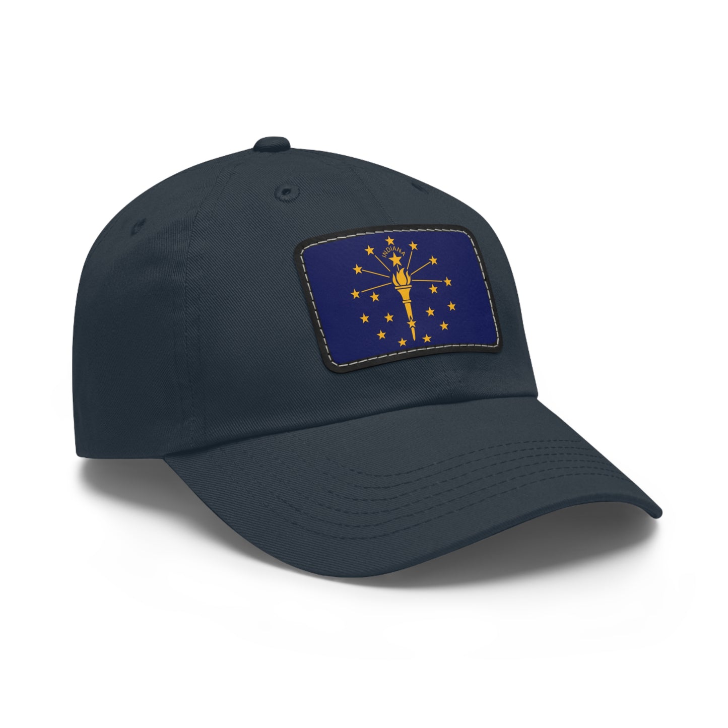 Flag Village USA Indiana State Flag Hat Cap with Leather Patch