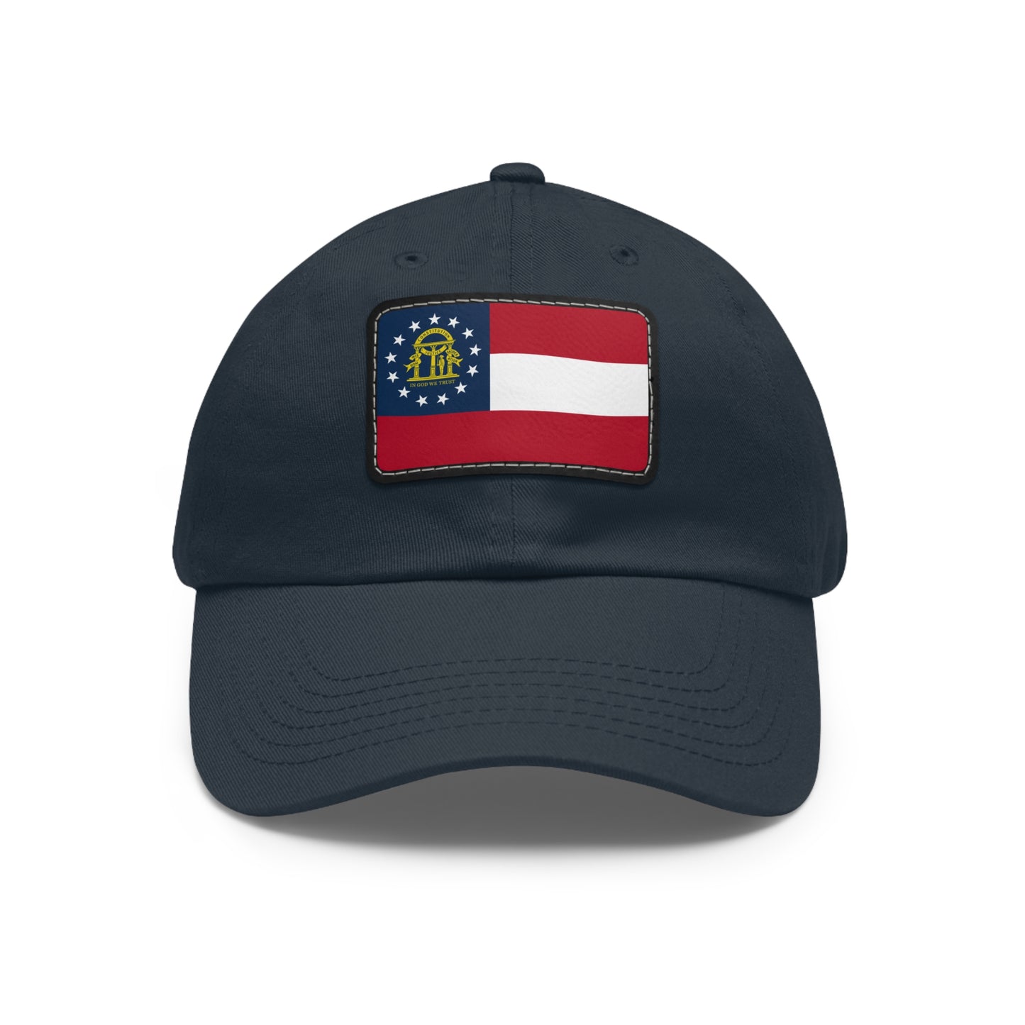 Flag Village USA Georgia State Flag Hat Cap with Leather Patch